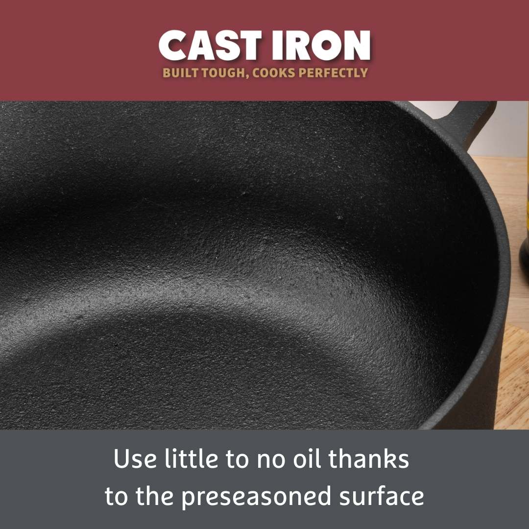 Cast Iron: Casserole & Glass Lid - 4.6L/24cm - Image 3