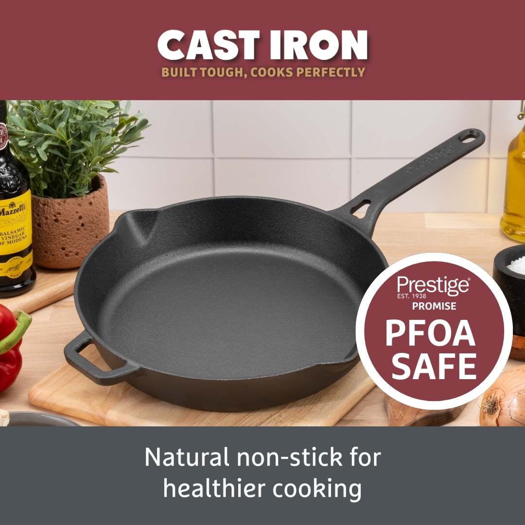 Cast Iron: Casserole & Glass Lid - 5.7L, Frying Pan & Grill Pan Set - 3 Pieces - Image 4