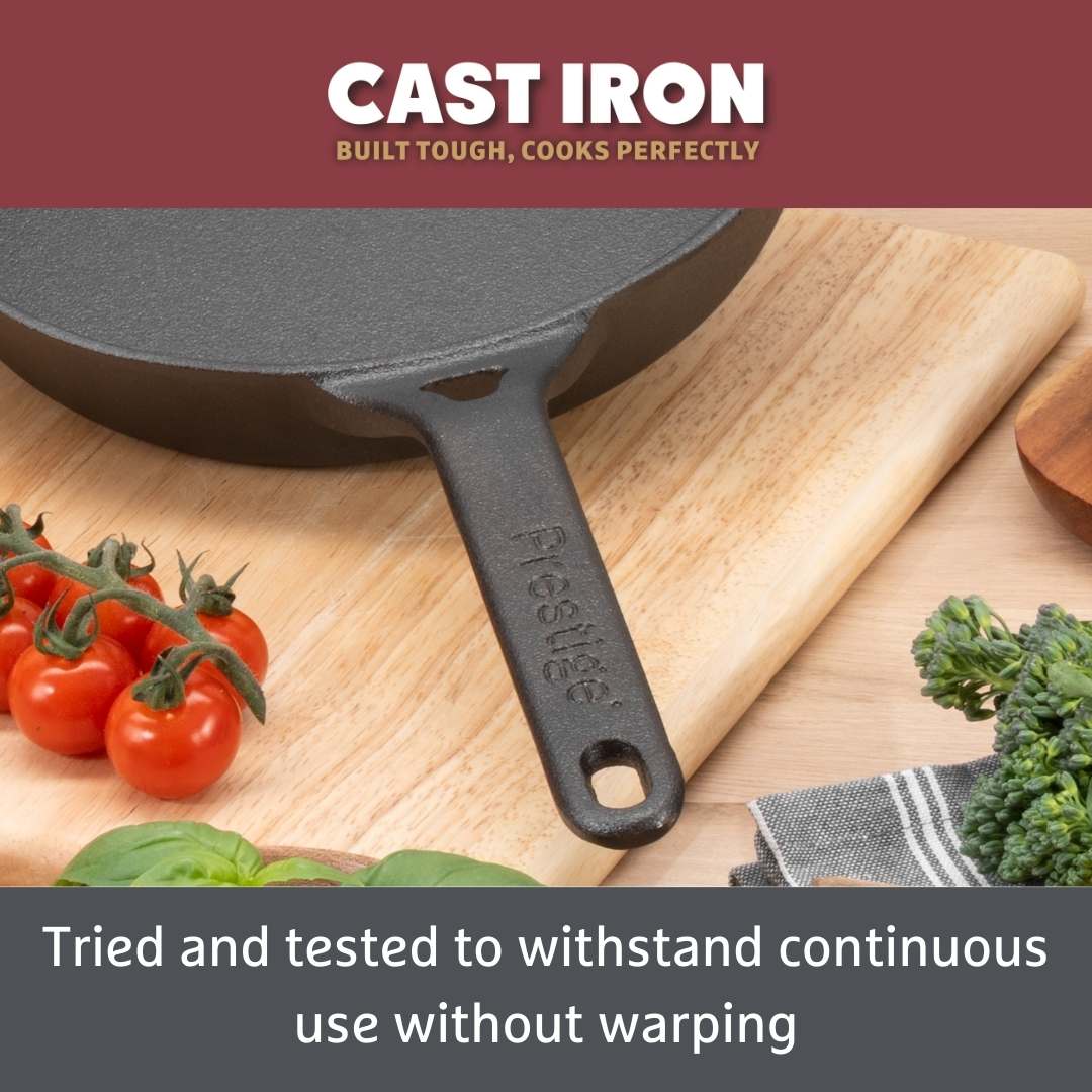 Cast Iron: Casserole & Glass Lid - 5.7L, Frying Pan & Grill Pan Set - 3 Pieces - Image 6