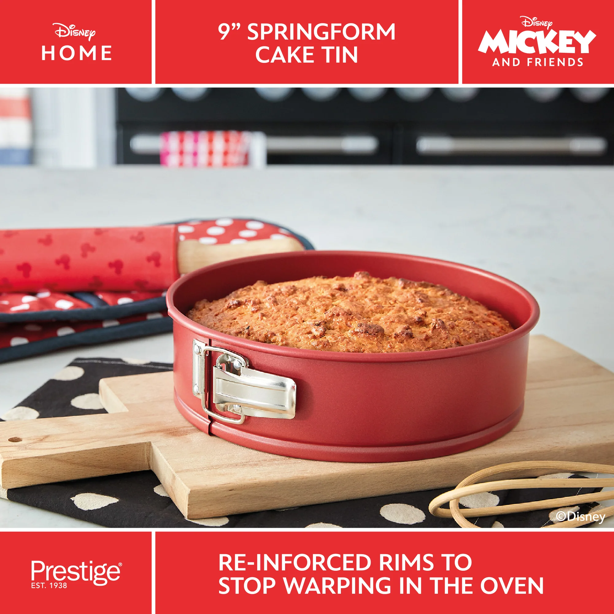 Disney Bake with Mickey: Springform Non-Stick Round Cake Tin - 23cm Diameter - Image 4