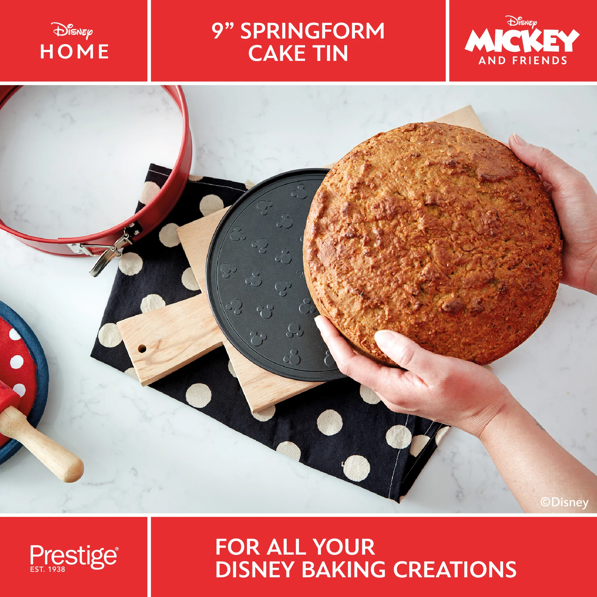Disney Bake with Mickey: Springform Non-Stick Round Cake Tin - 23cm Diameter - Image 6