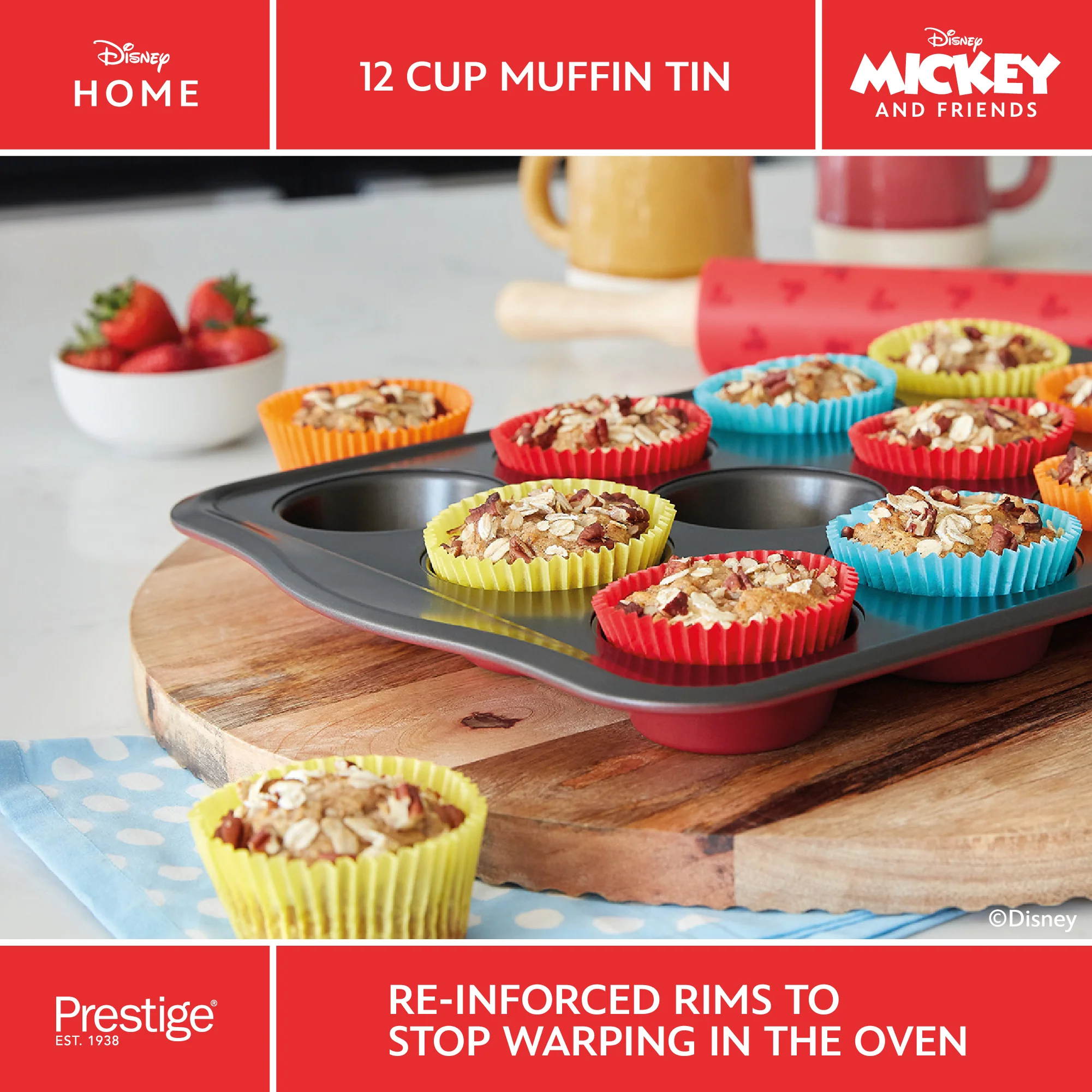 Disney Bake with Mickey: Non-Stick Muffin Tin - 12 Cup - Image 4