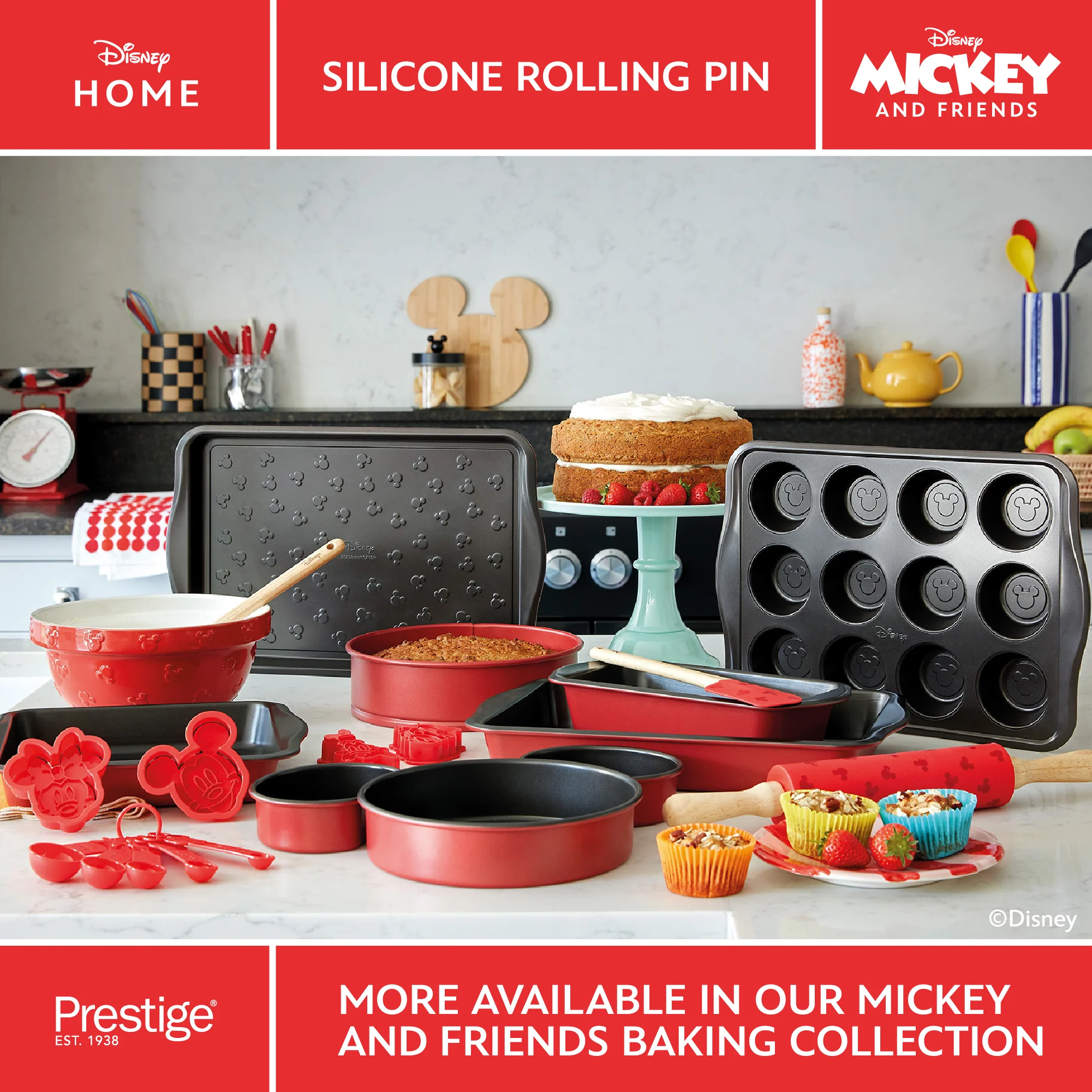 Disney Bake with Mickey: Silicone Rolling Pin with Wooden Handles - Image 7
