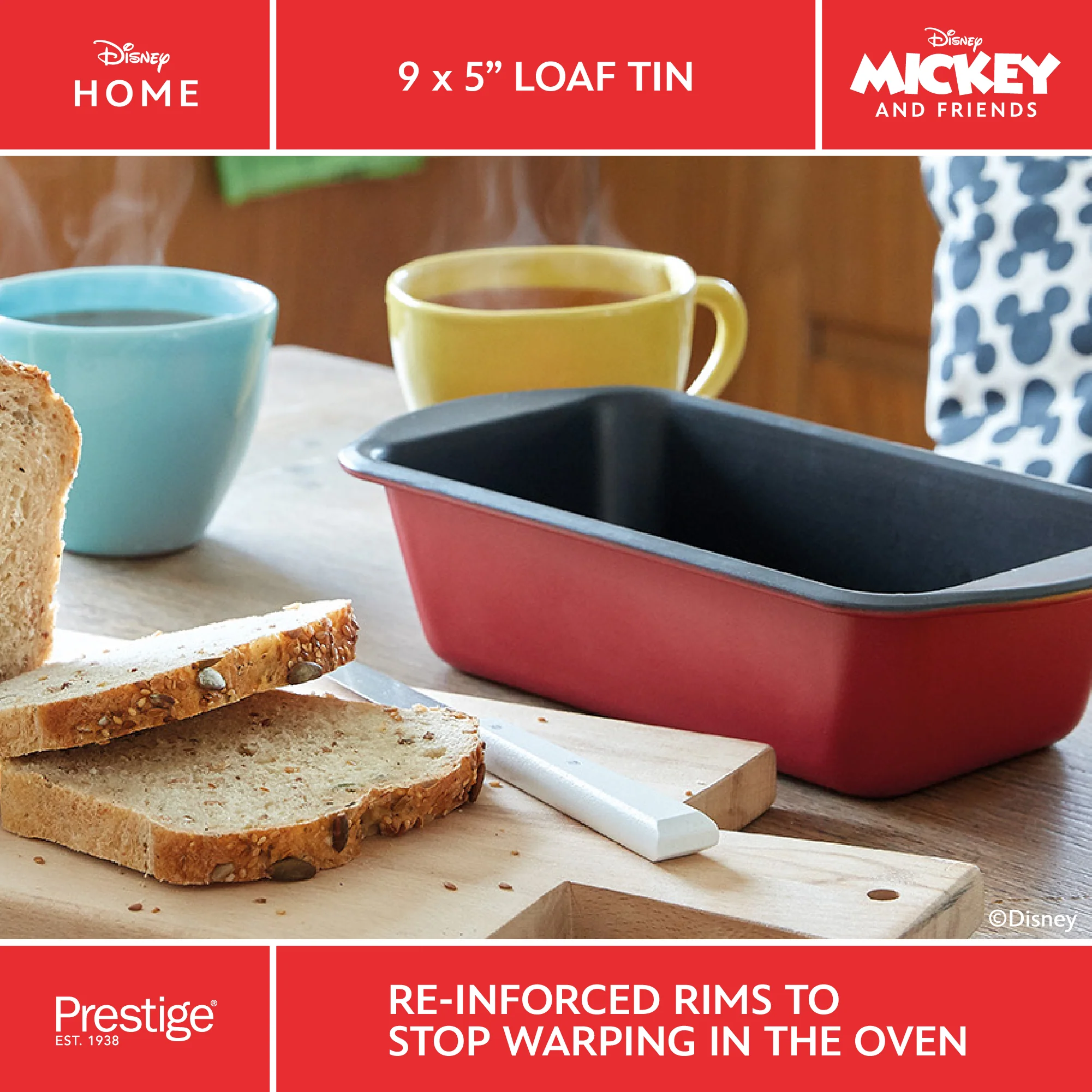 Disney Bake with Mickey: Non-Stick Loaf Tin - 23cm x 13cm - Image 4