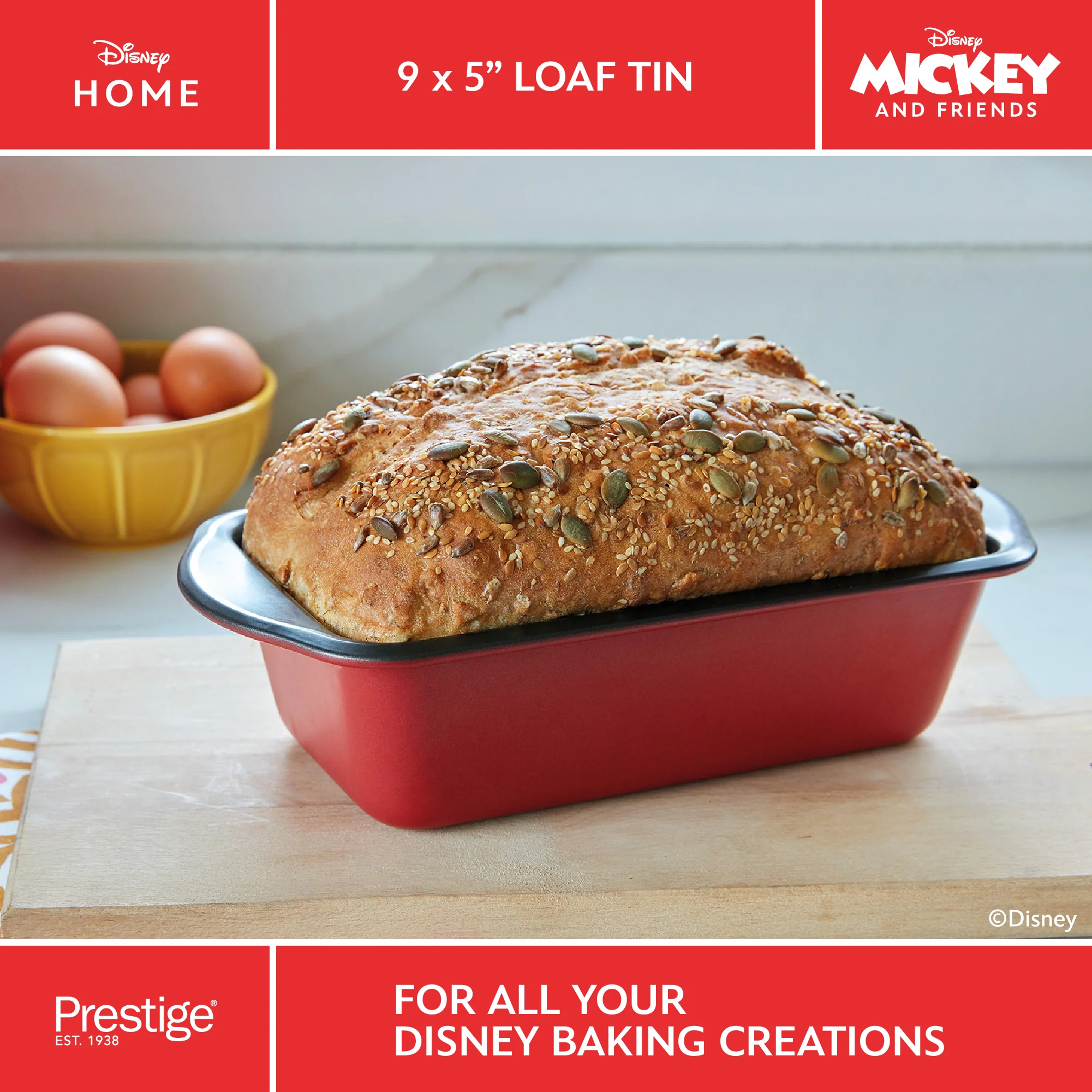 Disney Bake with Mickey: Non-Stick Loaf Tin - 23cm x 13cm - Image 6