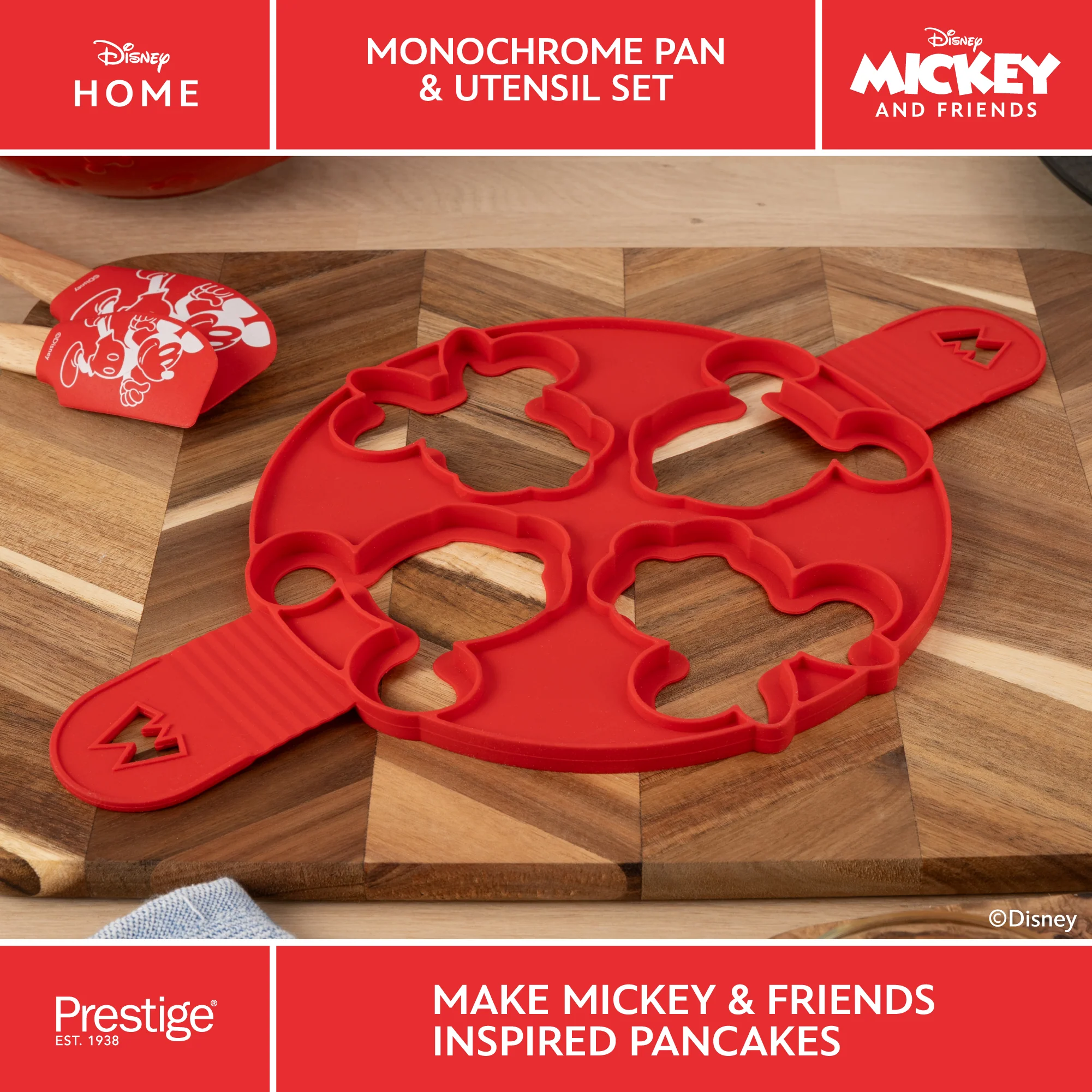 Disney Monochrome Ceramic Non-Stick Pancake Pan & Utensil Set - Image 4