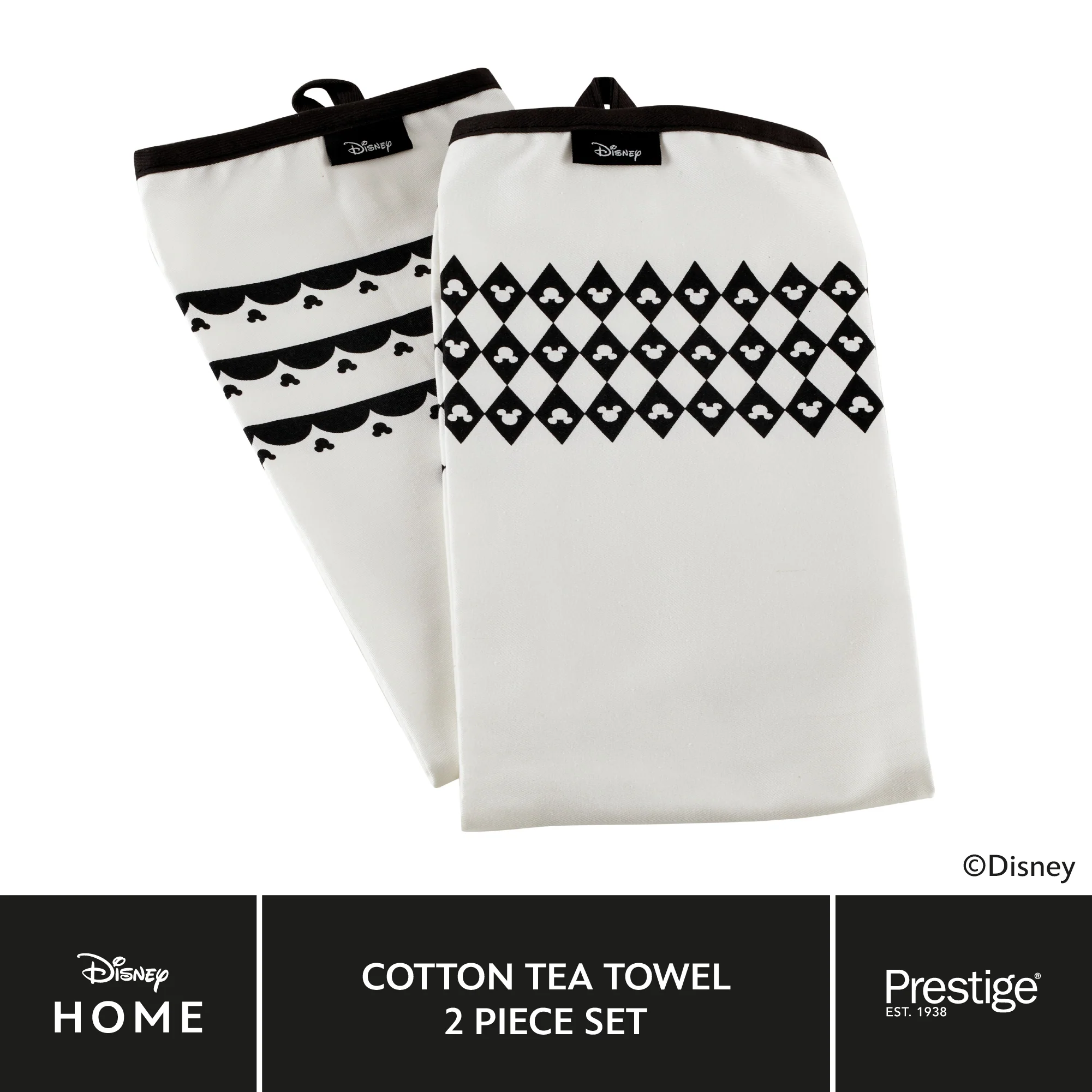Disney Monochrome Mickey Mouse Accessories Set - Charcoal Oven Glove, Apron & Tea Towel - Image 6