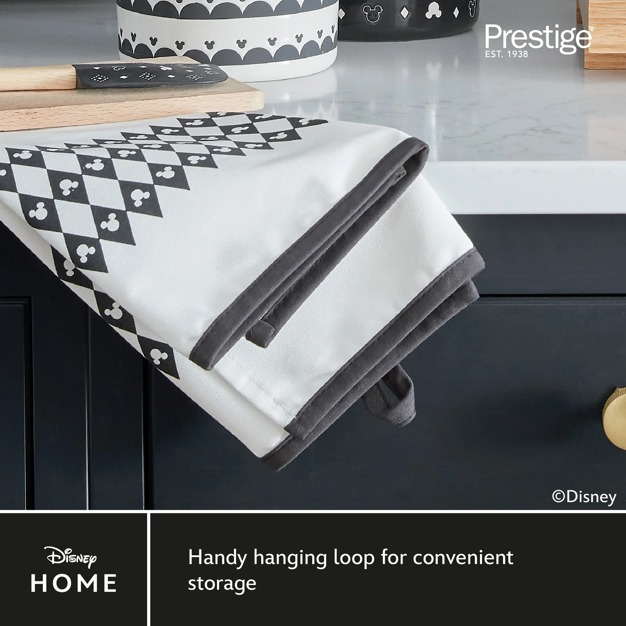 Disney Monochrome Mickey Mouse Accessories Set - Charcoal Oven Glove, Apron & Tea Towel - Image 10
