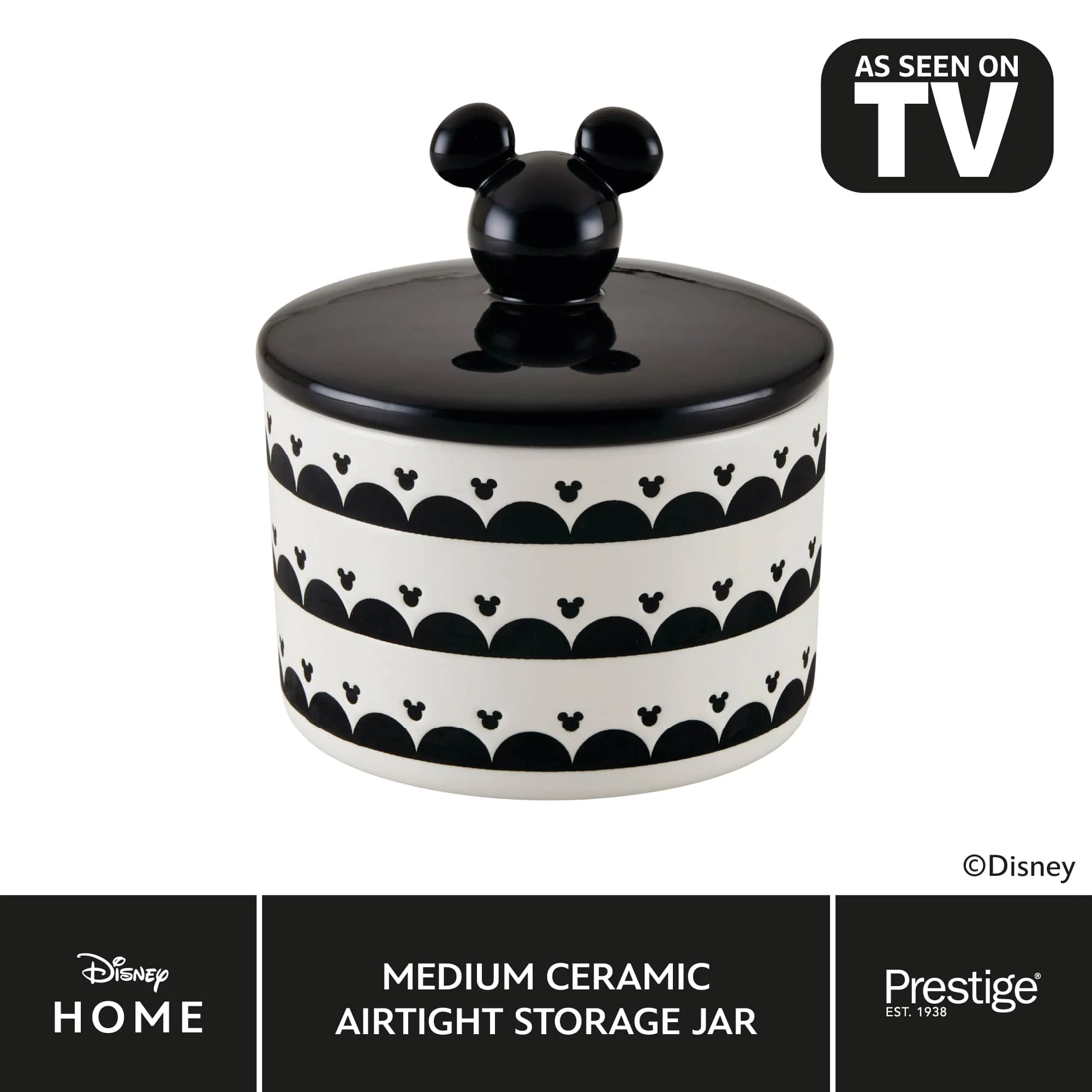 Disney Monochrome Mickey Mouse: Ceramic Airtight Storage Jar - 3 Sizes - Image 10