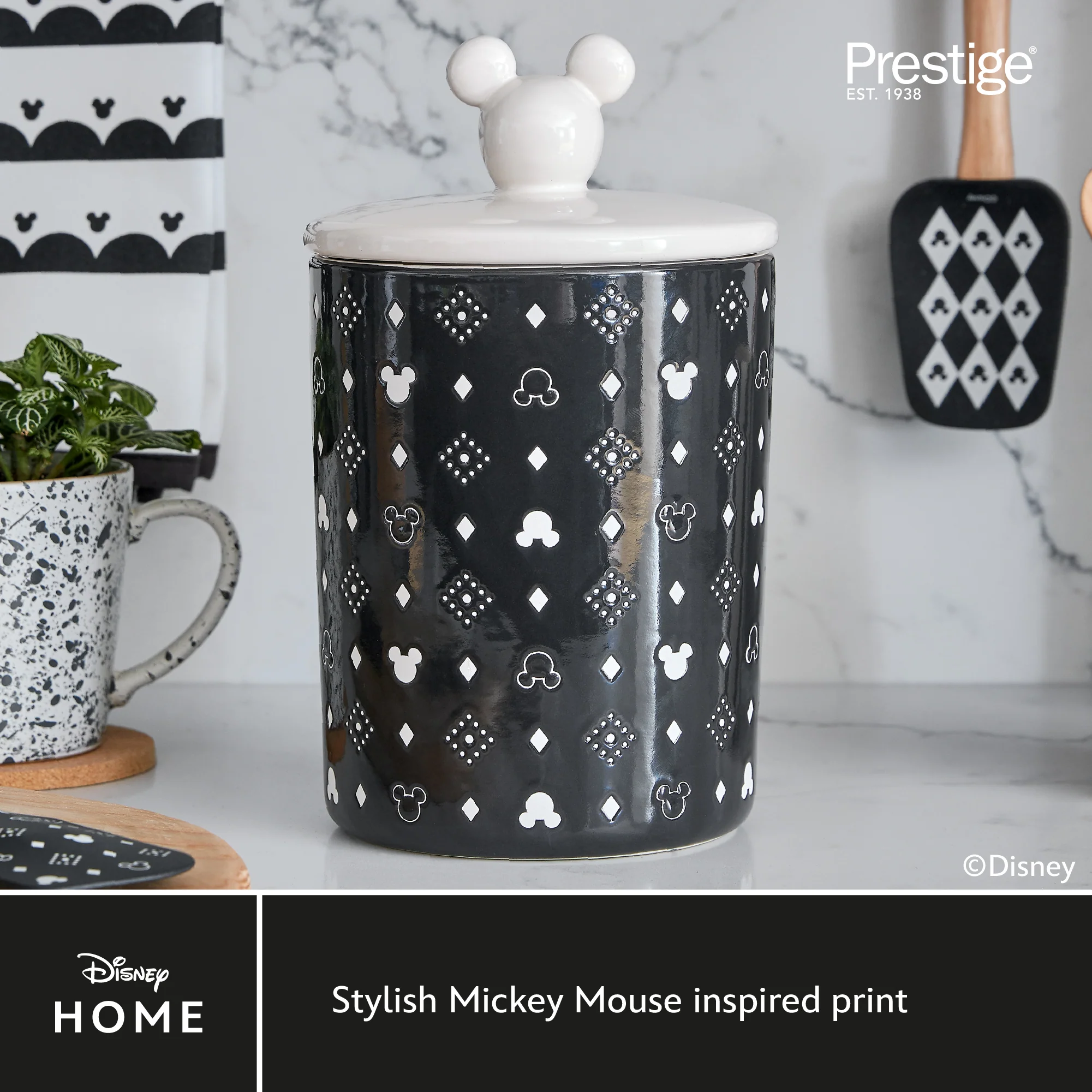 Disney Monochrome Mickey Mouse: Ceramic Airtight Storage Jar - 3 Sizes - Image 4