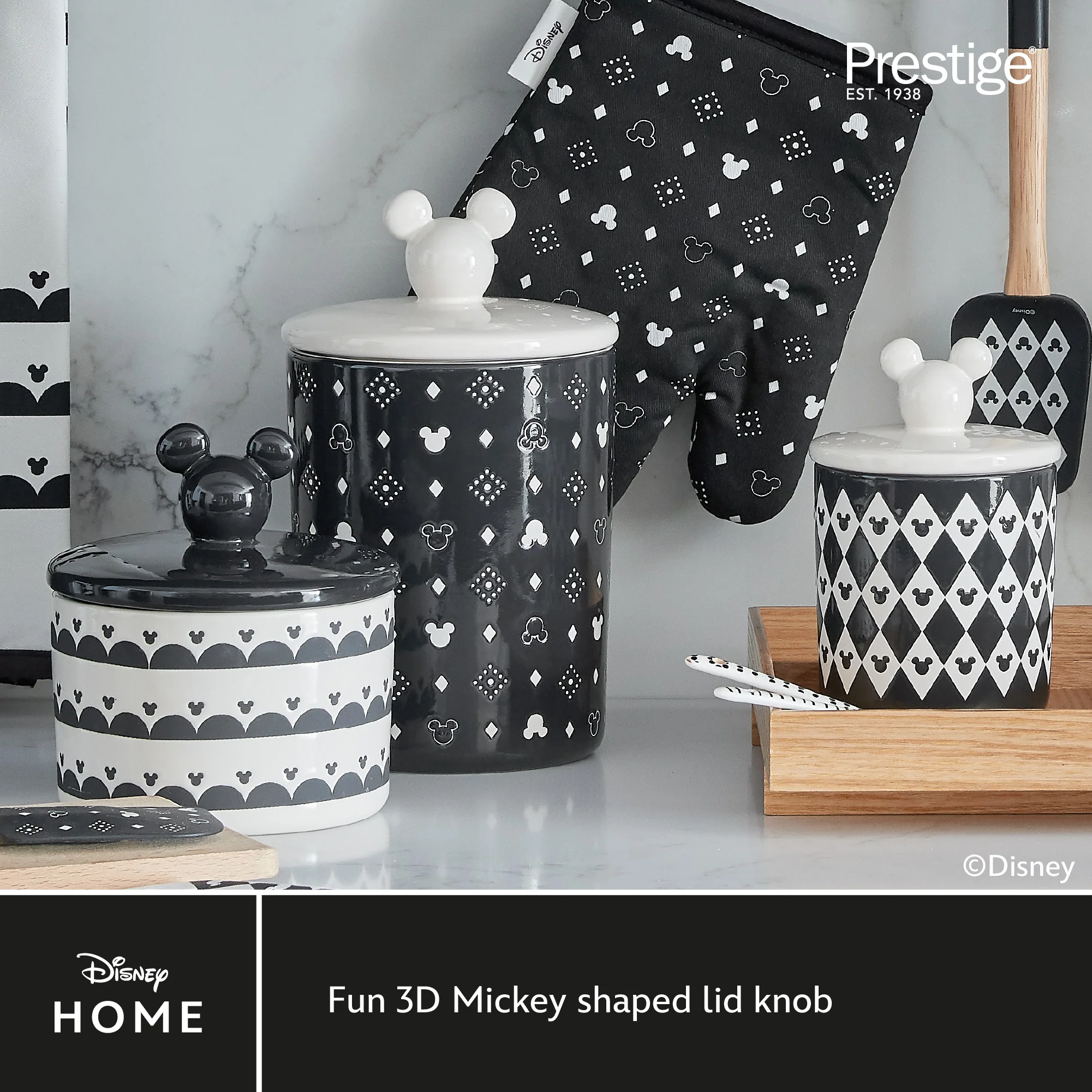 Disney Monochrome Mickey Mouse: Ceramic Airtight Storage Jar - 3 Sizes - Image 5