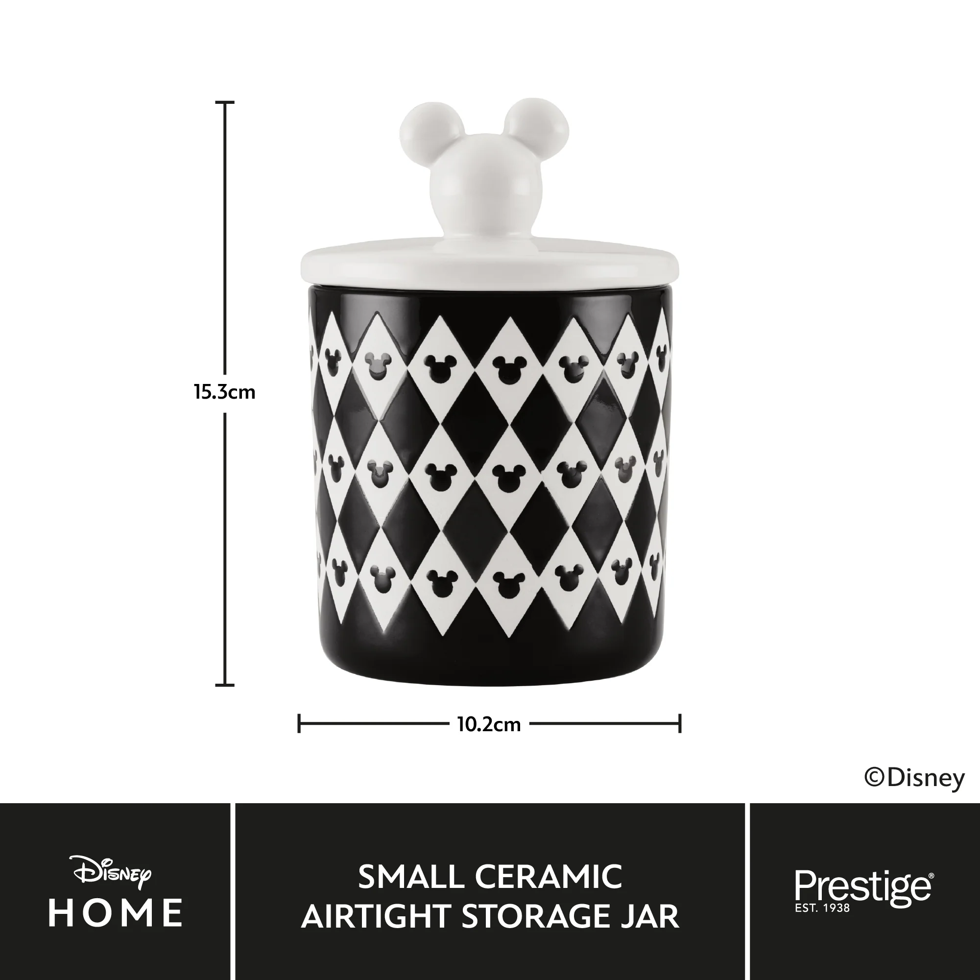 Disney Monochrome Mickey Mouse: Ceramic Airtight Storage Jar - 3 Sizes - Image 7