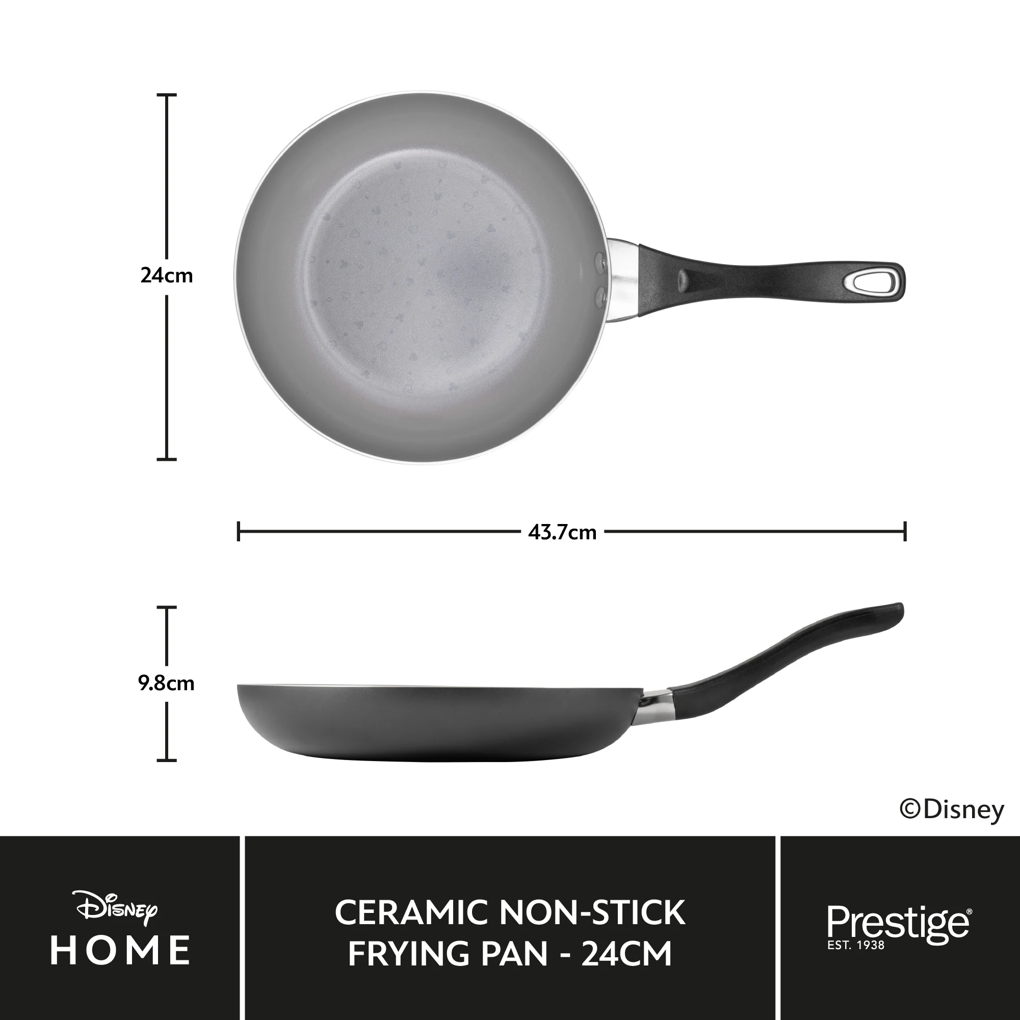 Disney Monochrome Mickey Mouse: Ceramic Non-Stick Frying Pan - Two Sizes - Image 6