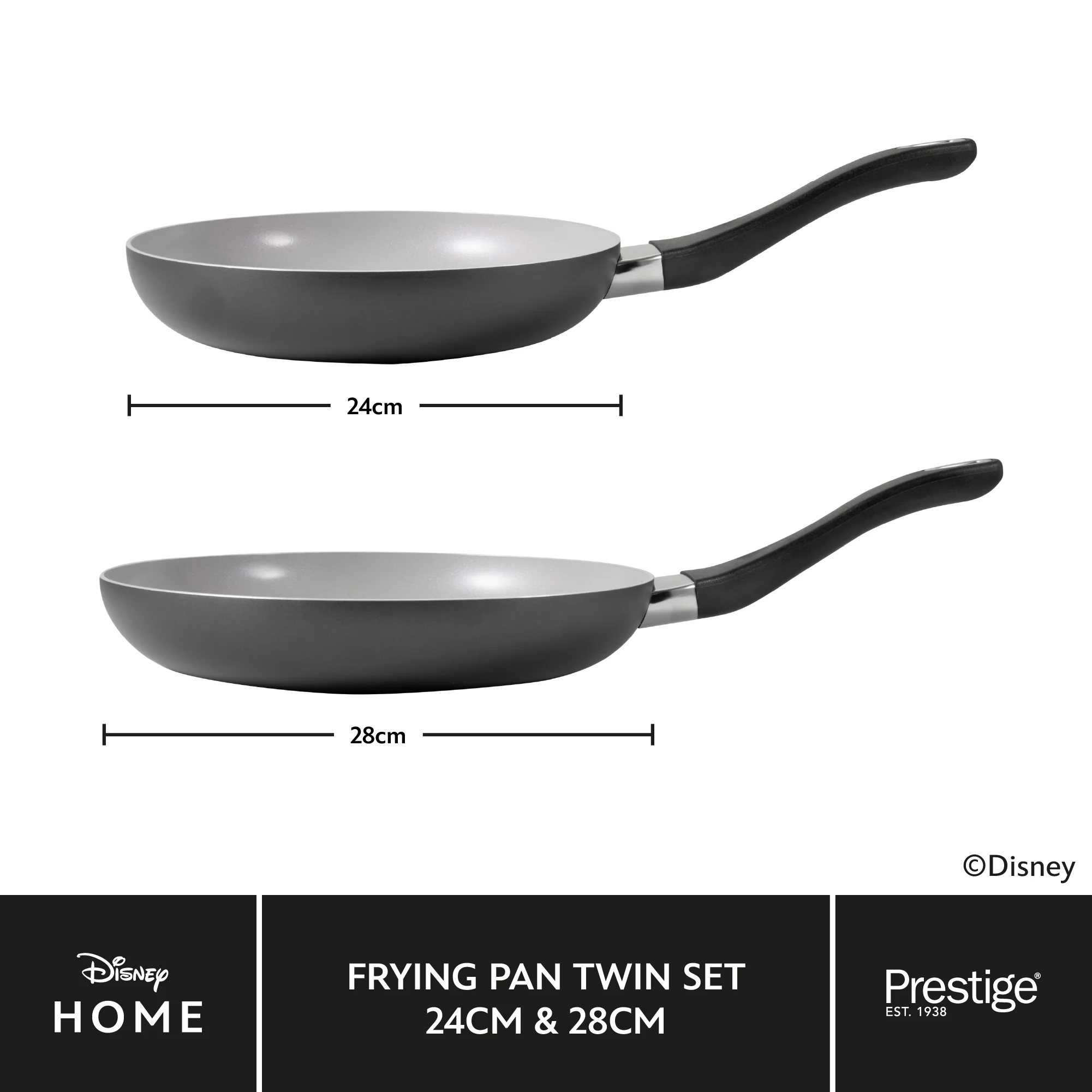 Disney Monochrome Mickey Mouse: Ceramic Non-Stick Frying Pans - Twin Pack - Image 6