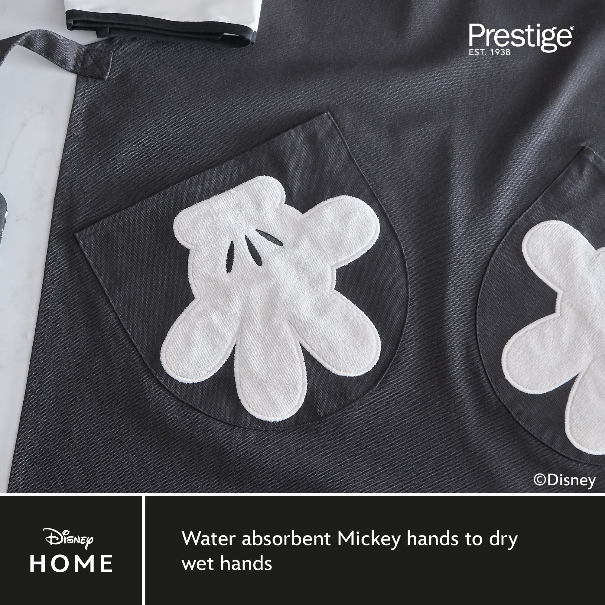 Disney Monochrome Mickey Mouse: Cotton Apron & Pockets - Image 3