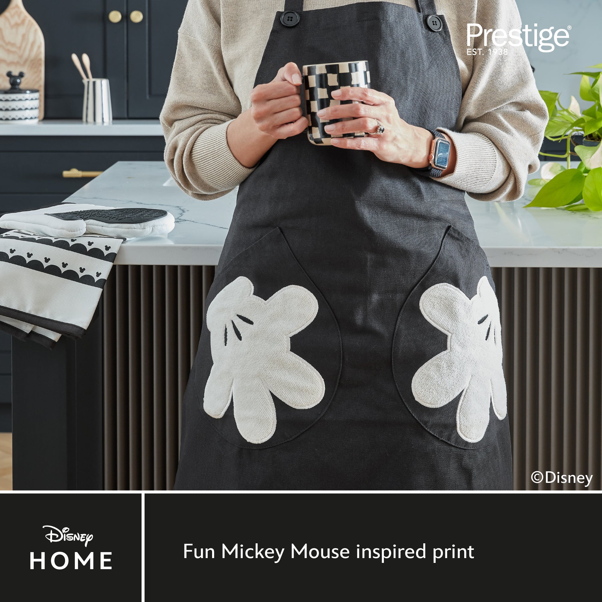 Disney Monochrome Mickey Mouse: Cotton Apron & Pockets - Image 5