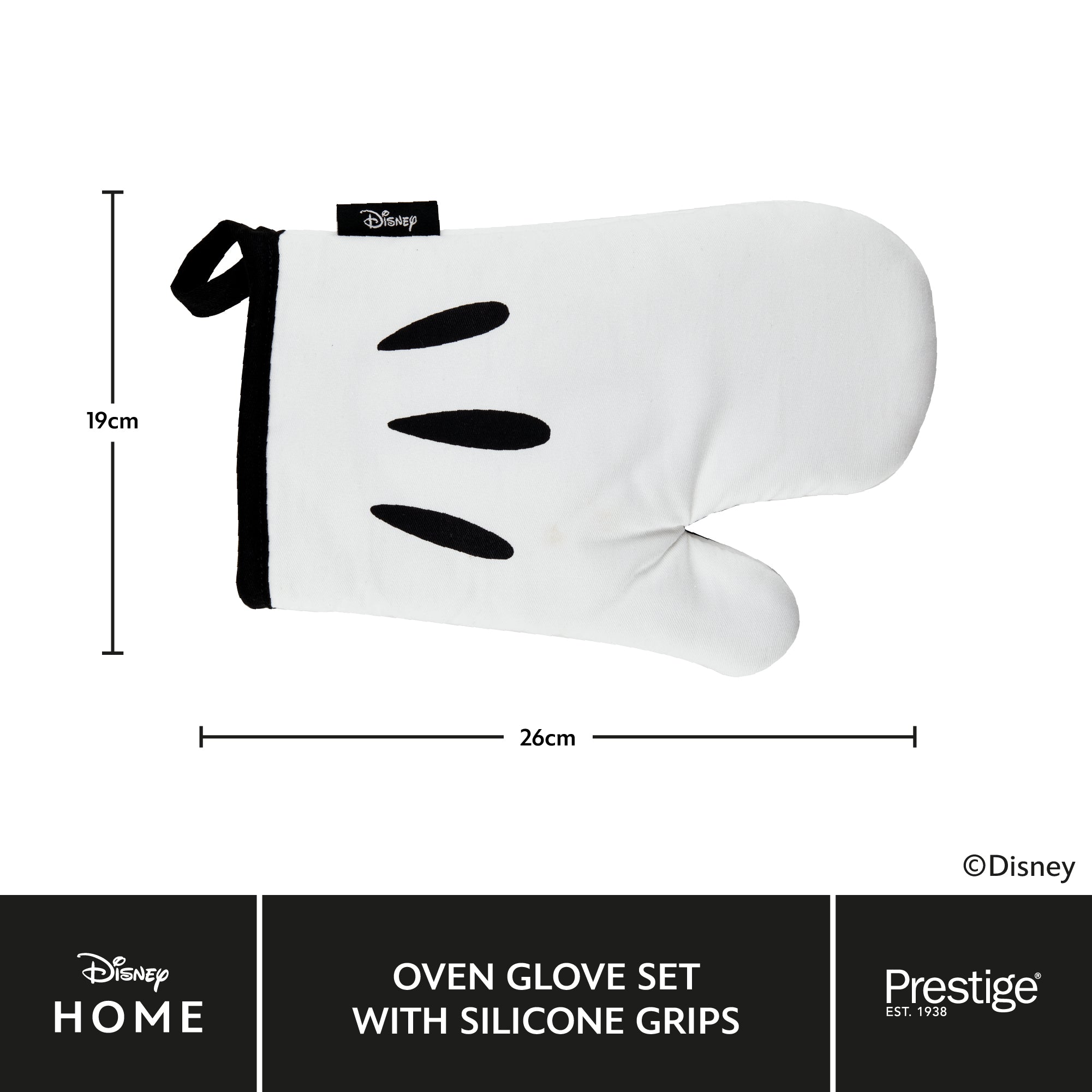 Disney Monochrome Mickey Mouse: Oven Gloves Pair & Silicone Grip Pad - Image 6