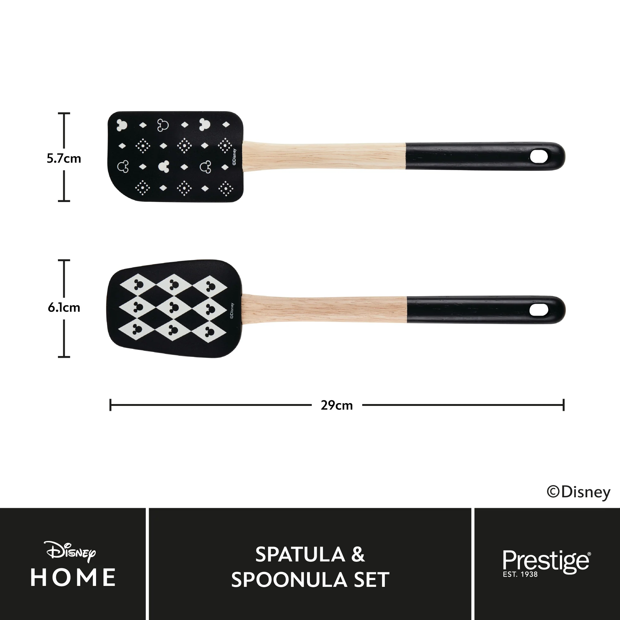 Disney Monochrome Mickey Mouse: Spatula, Spoonula, Silicone Kitchen Utensil Set - Image 6