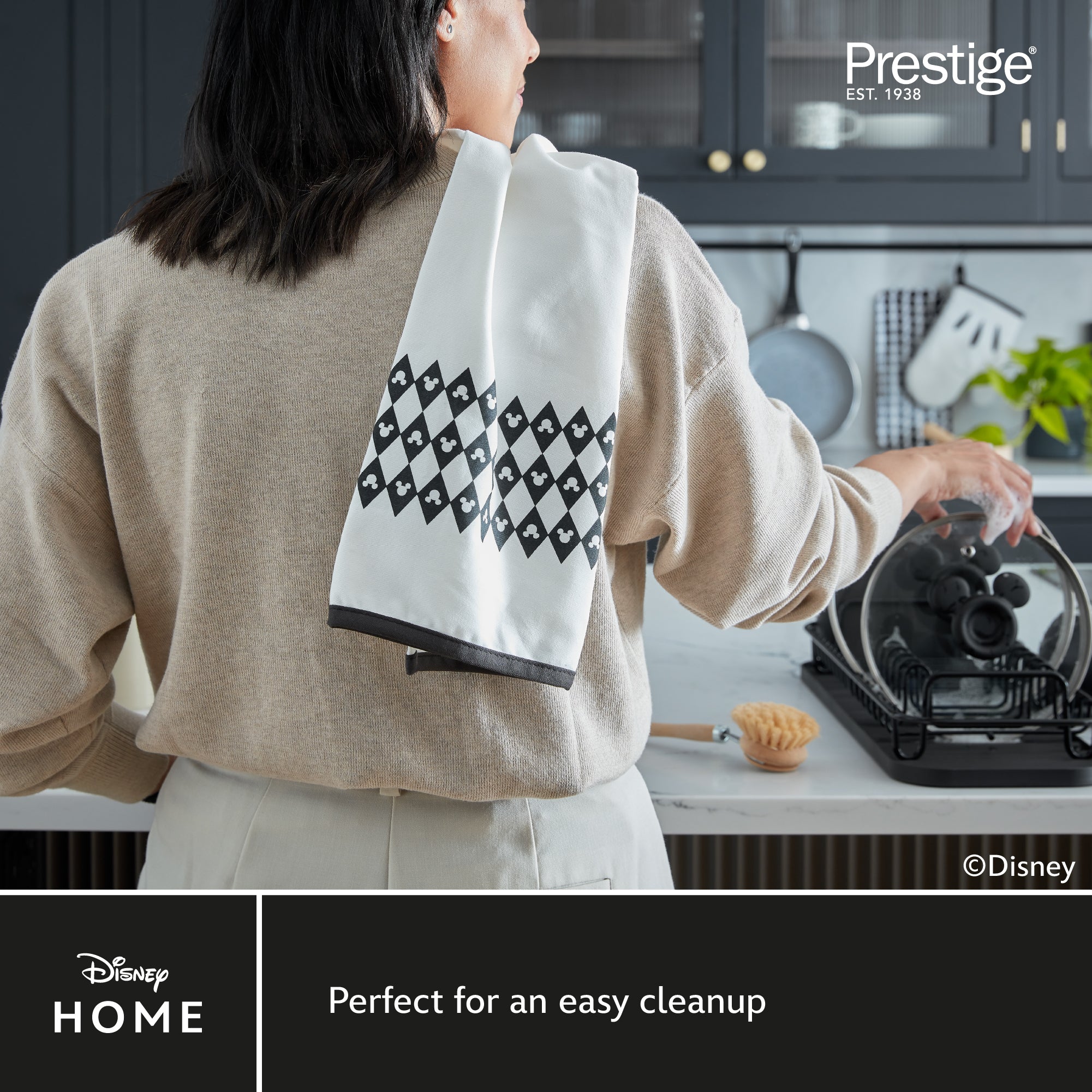 Disney Monochrome Mickey Mouse: Tea Towel Set - 2 Pieces - Image 5