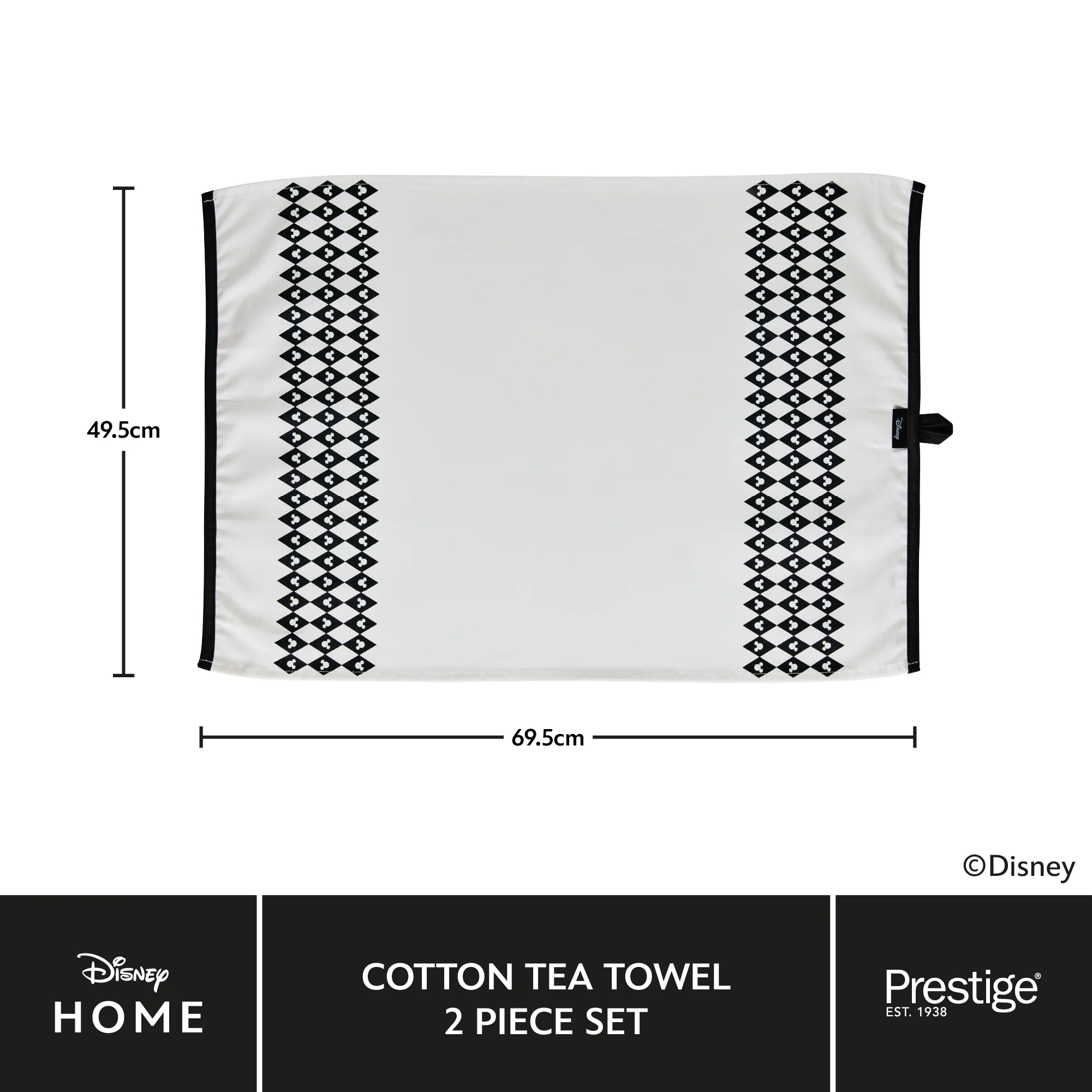 Disney Monochrome Mickey Mouse: Tea Towel Set - 2 Pieces - Image 6