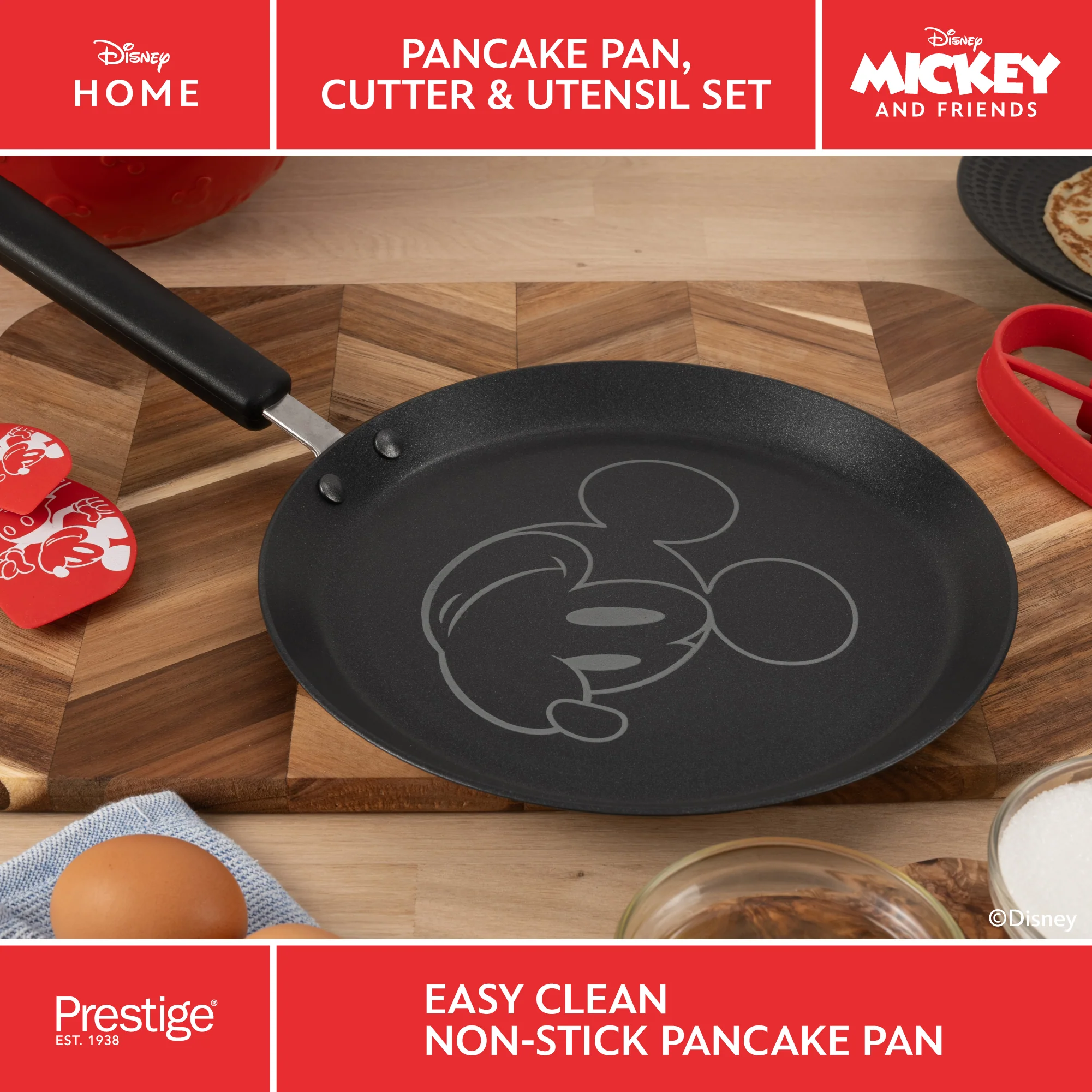 Disney Non-Stick Pancake Pan, Cutter & Utensil Set - Image 4