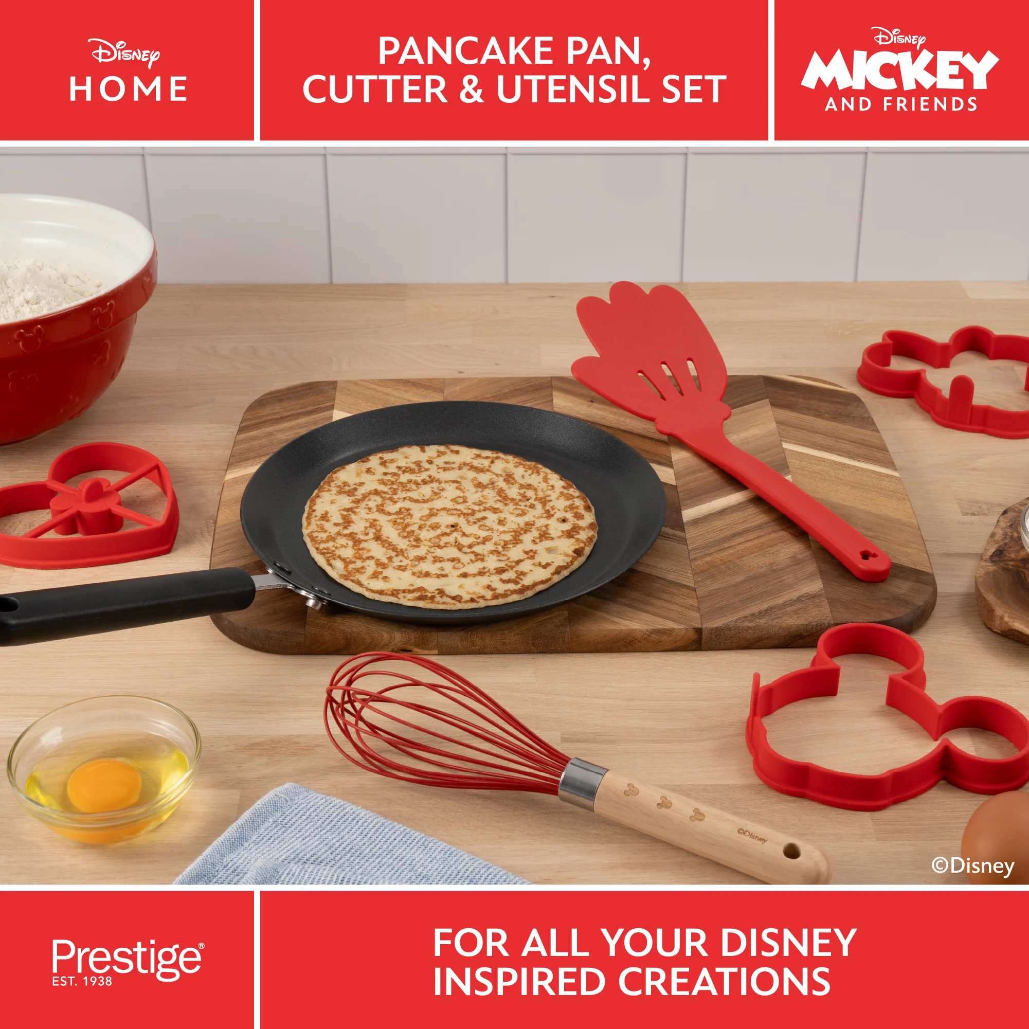 Disney Non-Stick Pancake Pan, Cutter & Utensil Set - Image 7