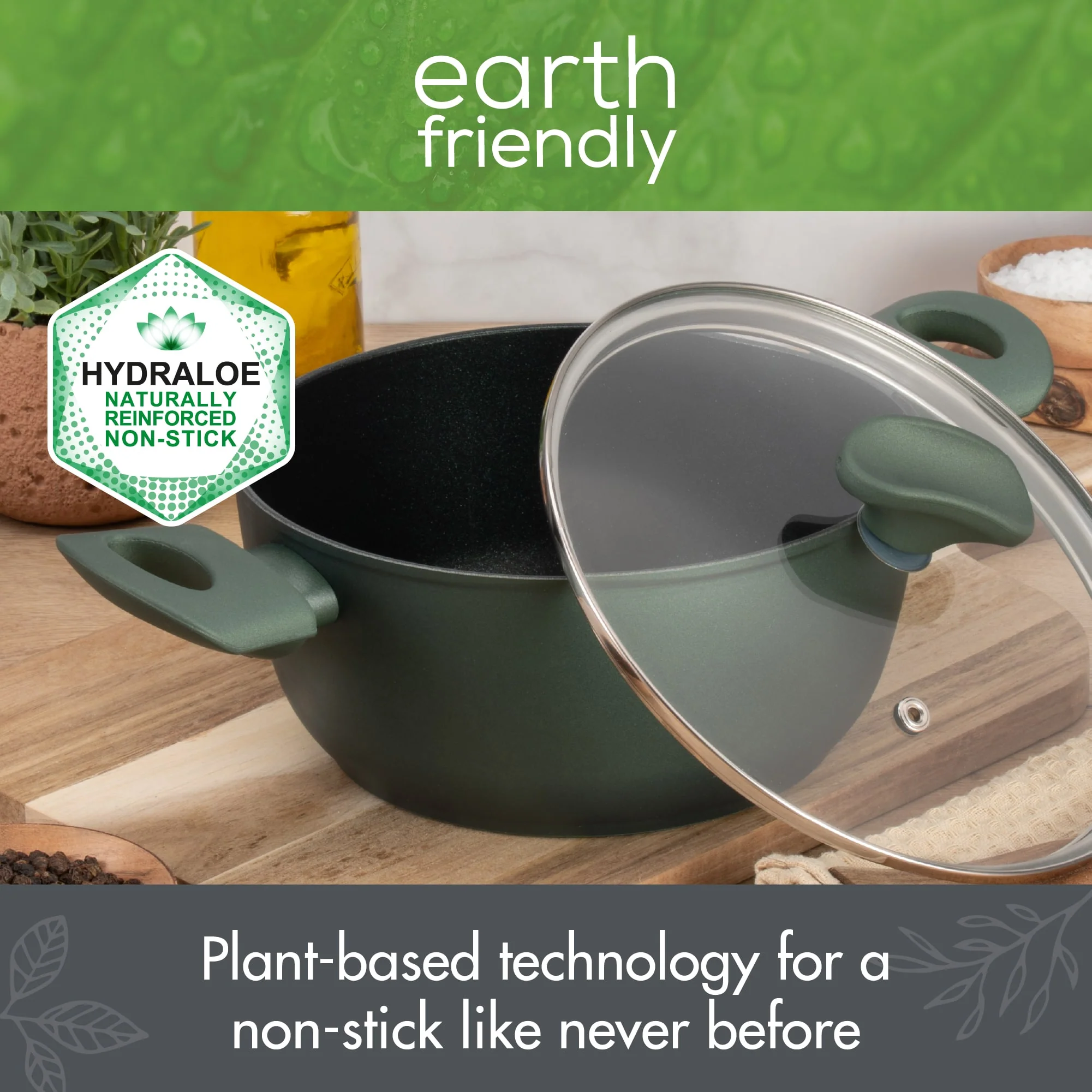 Earth Friendly: Non-Stick Induction Stockpot & Lid - 4.4L/24cm - Image 4