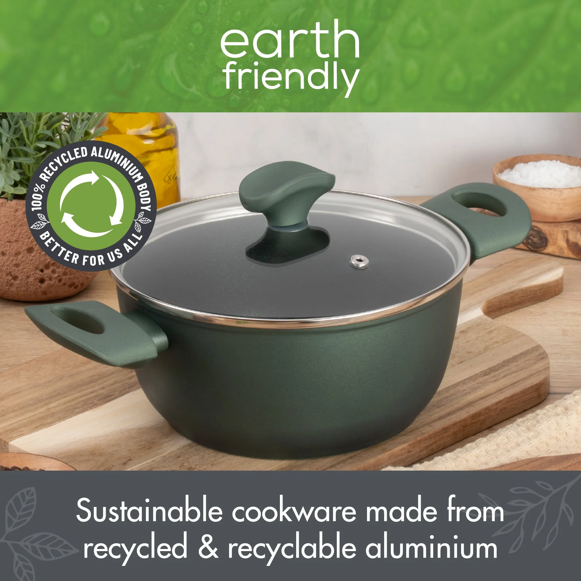 Earth Friendly: Non-Stick Induction Stockpot & Lid - 4.4L/24cm - Image 6