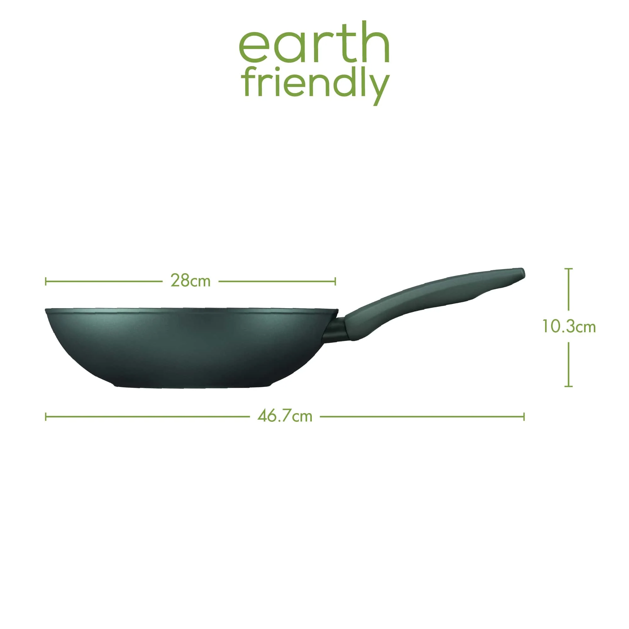 Earth Friendly: Non-Stick Induction Wok - 28cm - Image 3
