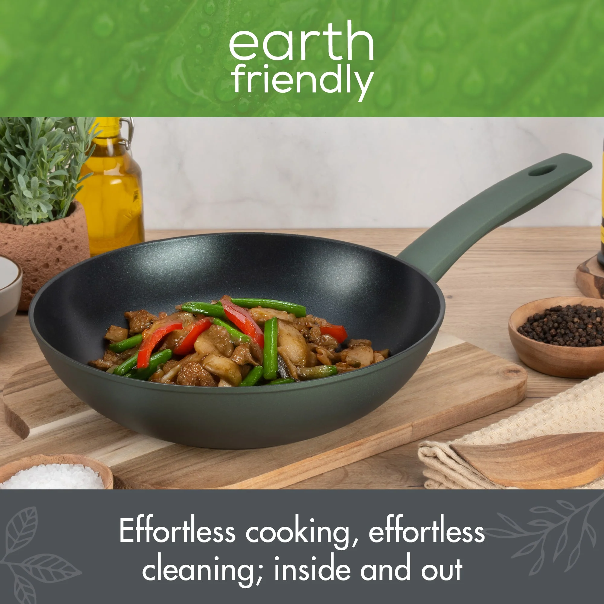 Earth Friendly: Non-Stick Induction Wok - 28cm - Image 4