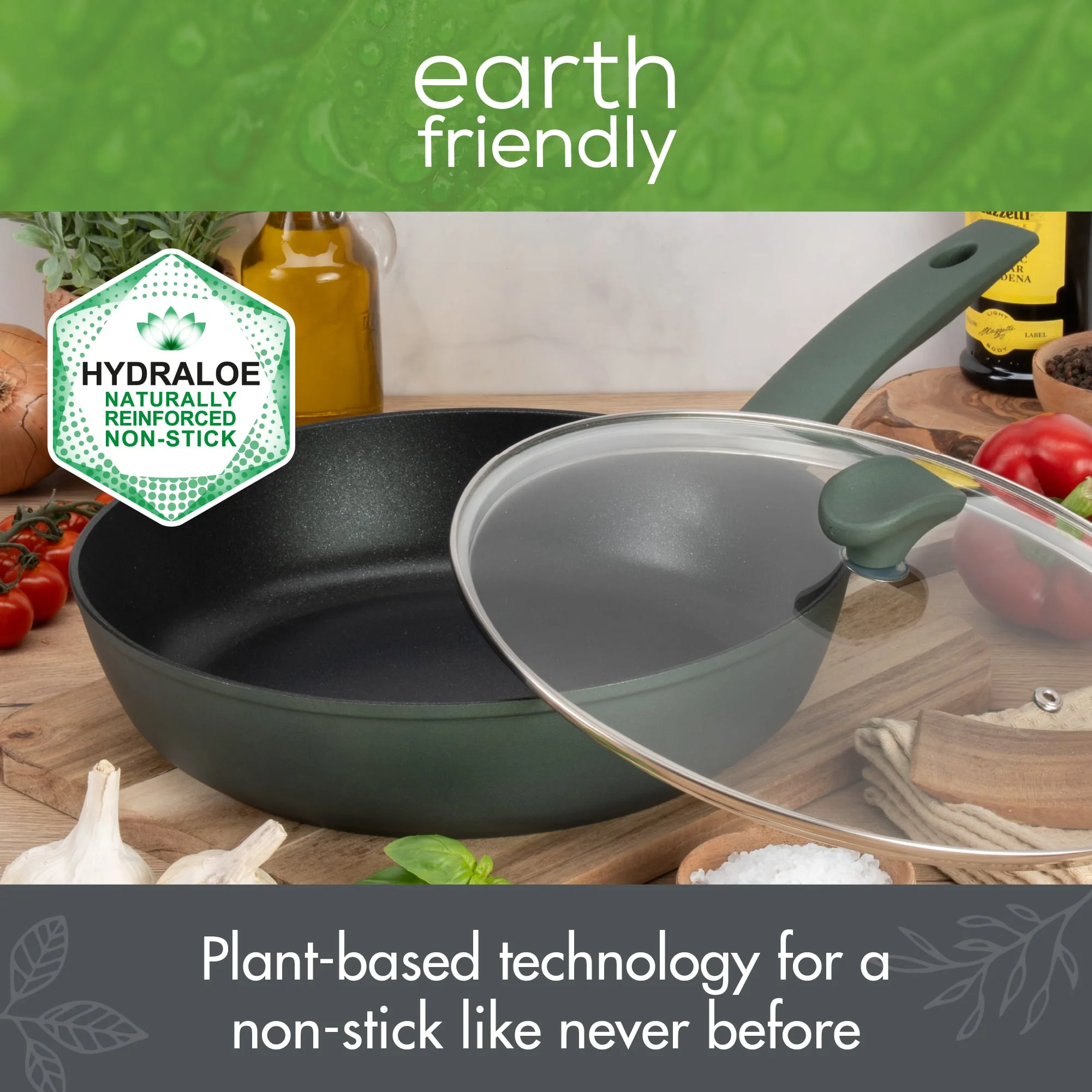 Earth Friendly: Non-Stick Induction Frying Pan, Saucepan & Stockpot Set - 5 Pieces - Image 5