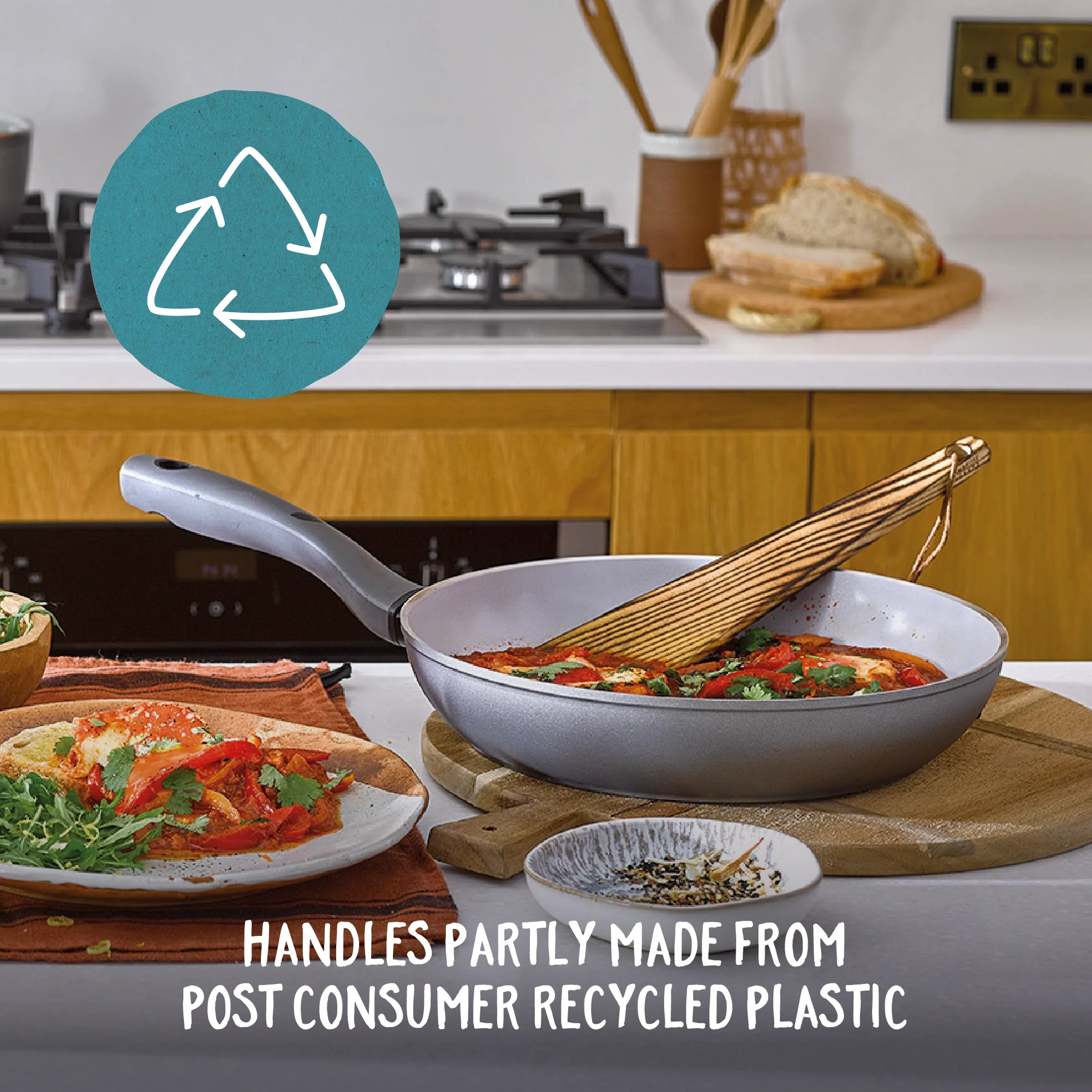 Earth Pan: Ceramic Non-Stick Frying Pan with Lid - 28cm - Image 3