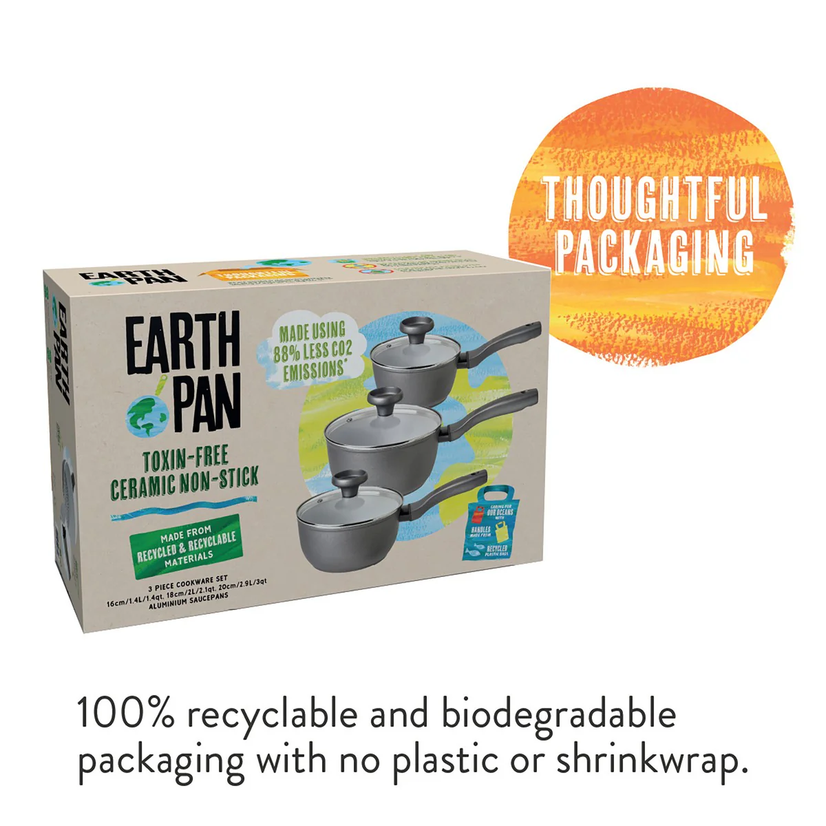 Earth Pan: Ceramic Non-Stick Grill Pan - 28cm - Image 5