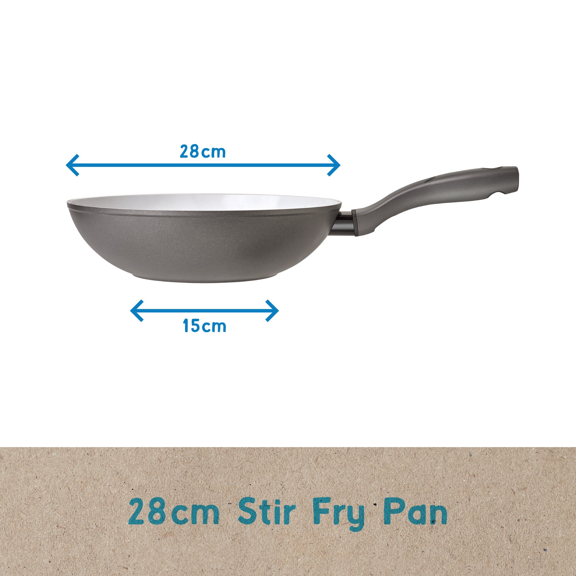 Earth Pan: Ceramic Non-Stick Stir Fry Wok - 28cm - Image 6