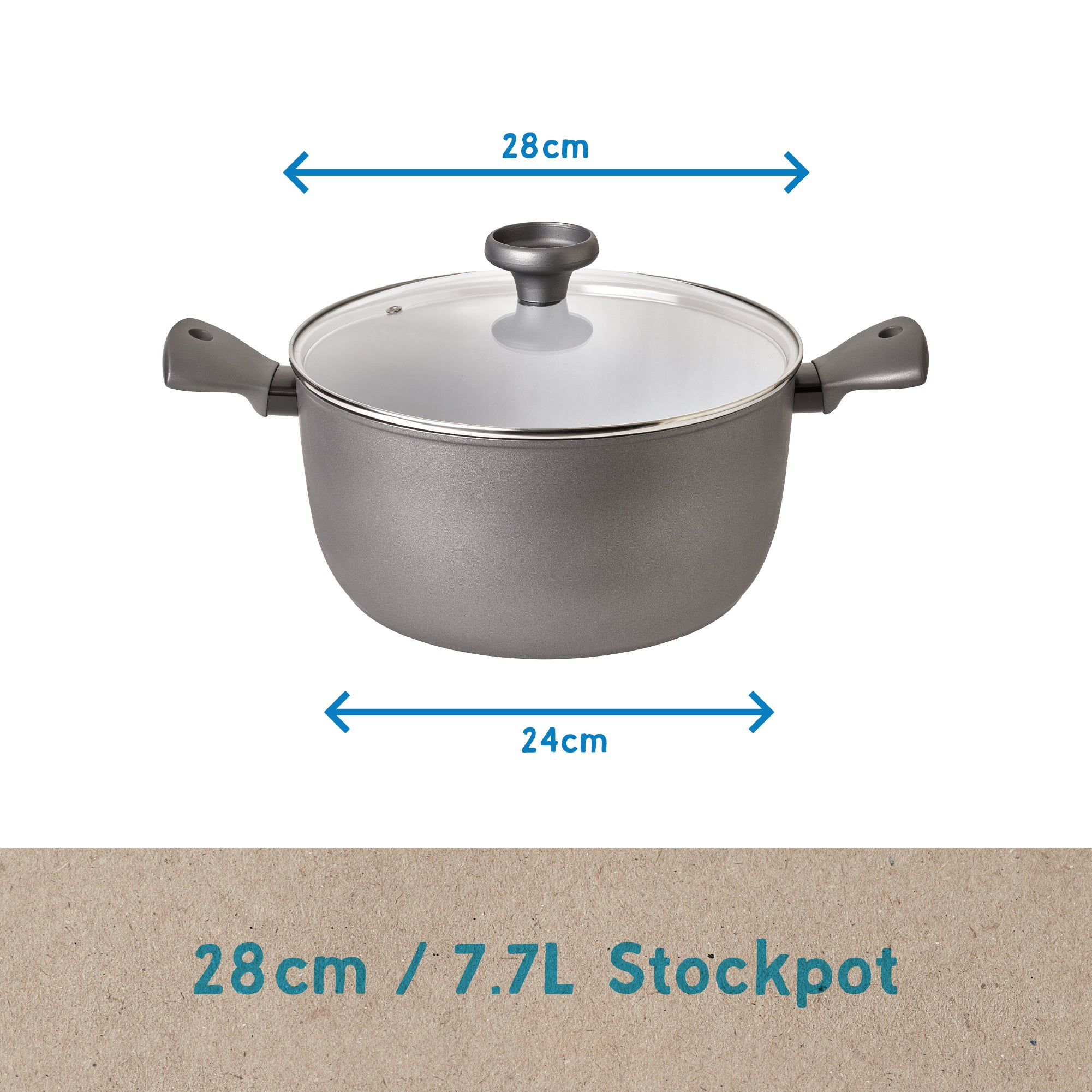 Earth Pan: Ceramic Non-Stick Stockpot With Lid - 7.7L/28cm - Image 5