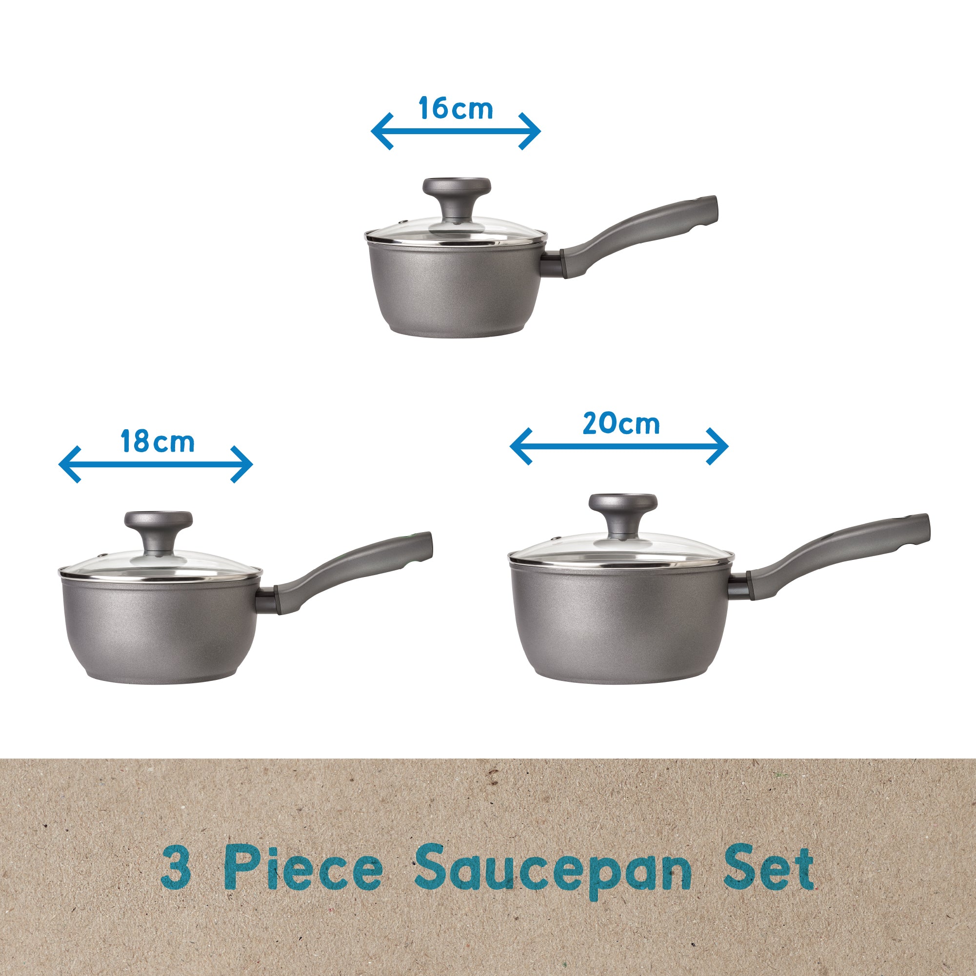 Earth Pan: Ceramic Non-Stick Saucepan Set - 3 Piece - Image 6