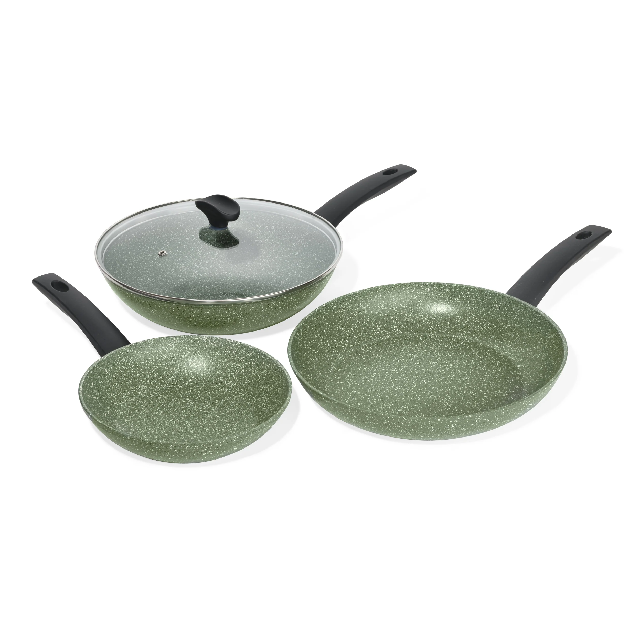 Eco Non-Stick Induction Frying Pans, Wok & Lid Set - 3 Piece Set - Image 14