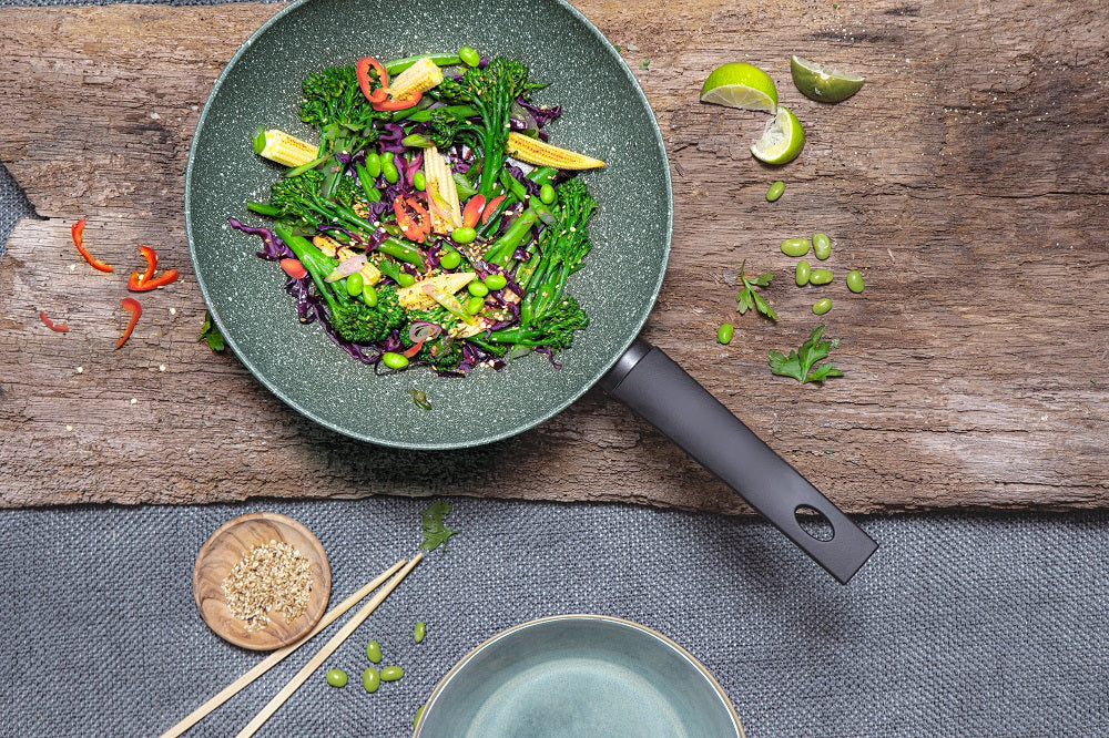 Eco Non-Stick Induction Frying Pans, Wok & Lid Set - 3 Piece Set - Image 8