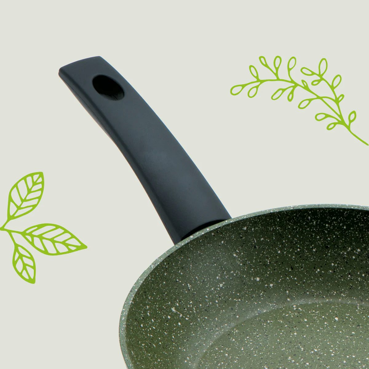 Eco Non-Stick Saucepan with Lids & Frying Pan Set - 5 Piece - Image 12