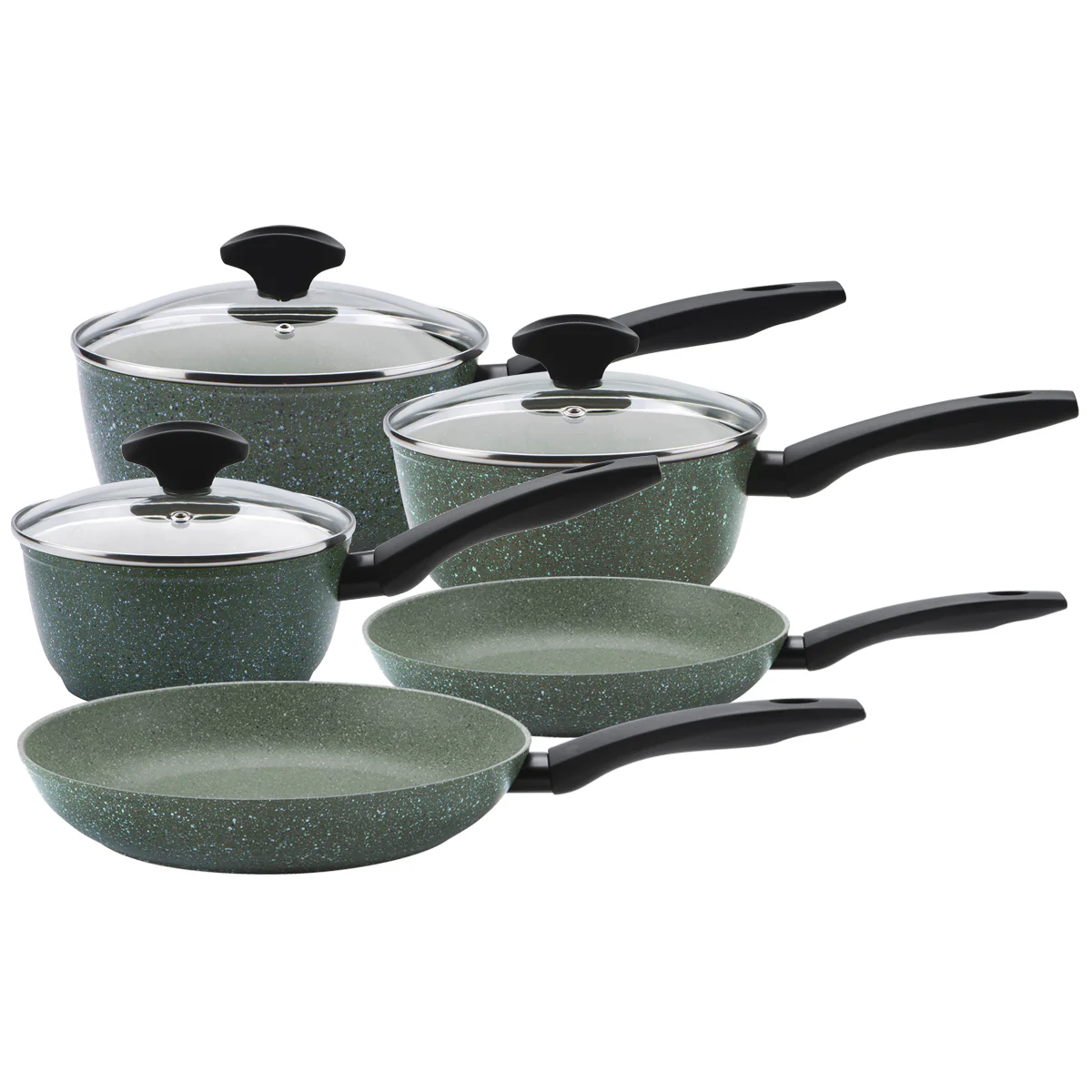 Eco Non-Stick Saucepan with Lids & Frying Pan Set - 5 Piece - Image 13