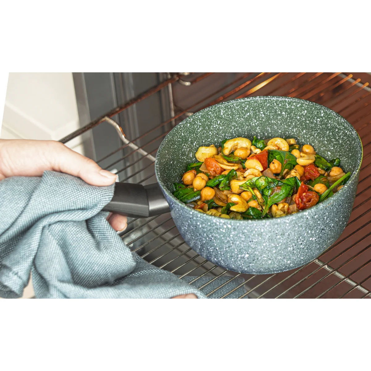 Eco Non-Stick Saucepan with Lids & Frying Pan Set - 5 Piece - Image 8