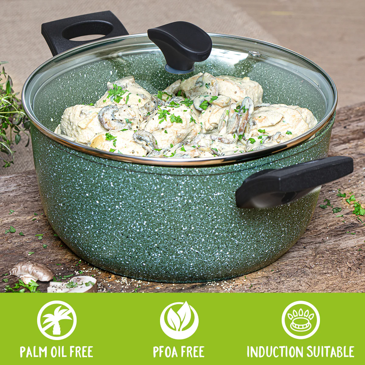 Eco Non-Stick Stockpot & Lid - 4.5L/24cm - Image 3