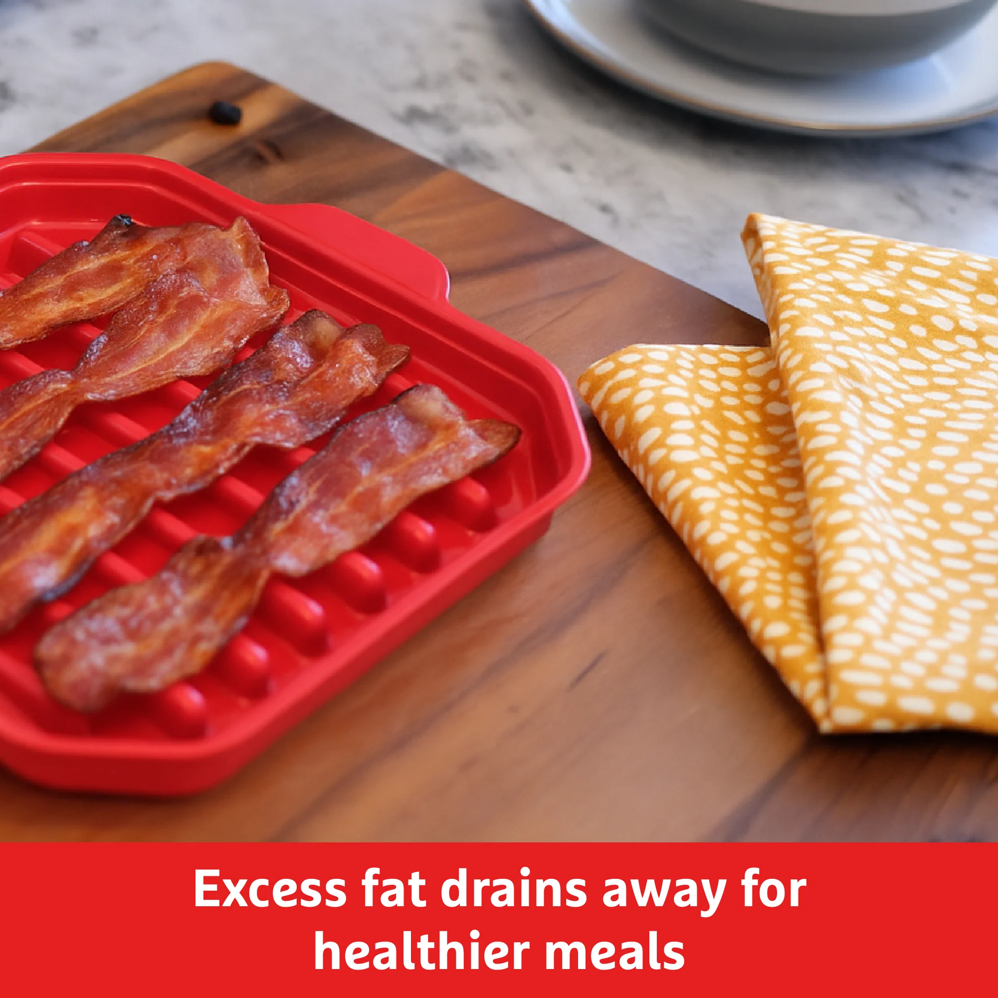 Good To Heat Microwave Bacon Crisper – BPA-Free - Low-Fat Cooking - Image 3