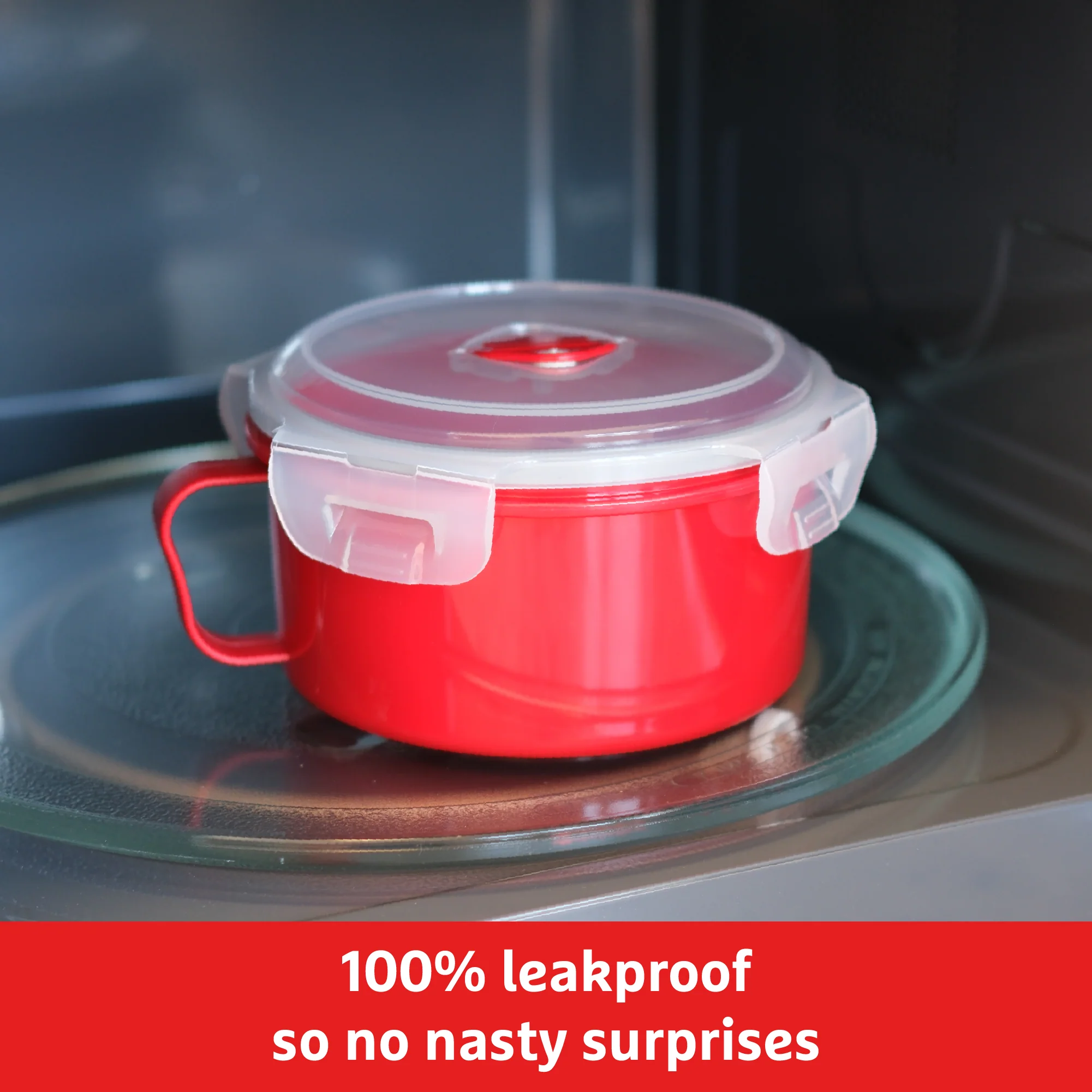 Good To Heat Microwave Bowl with Spork – BPA-Free, 900ml & Leakproof - Image 4