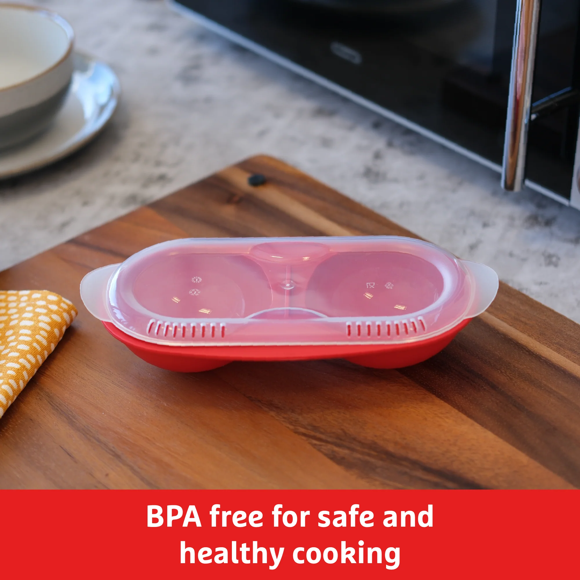 Good To Heat Microwave Egg Poacher – BPA-Free - 2 Egg Cooker - Image 3