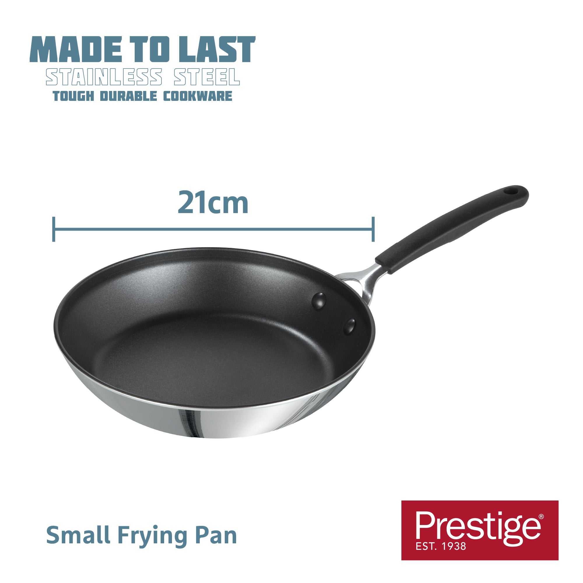 Made to Last: Stainless Steel Non-Stick Frying Pan - 3 Sizes: 21cm/25cm/29cm - Image 7