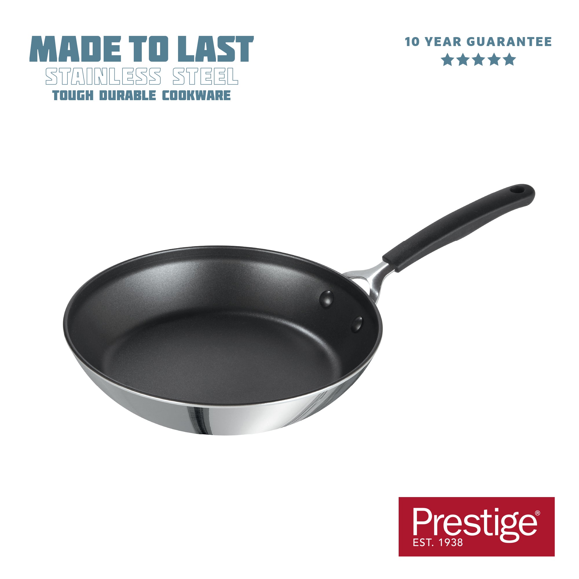 Made to Last: Stainless Steel Non-Stick Frying Pan - 3 Sizes: 21cm/25cm/29cm - Image 9