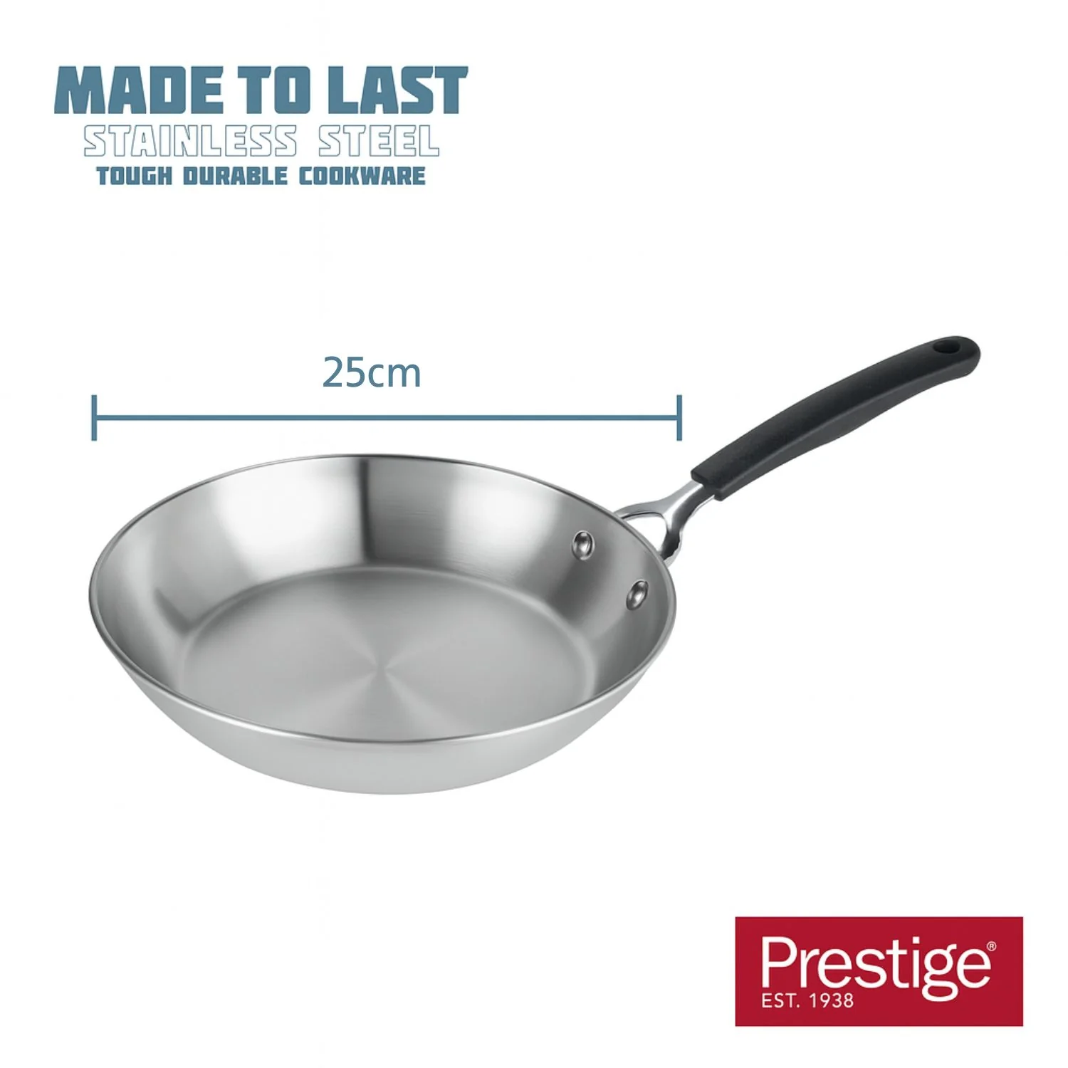 Made to Last: Stainless Steel Frying Pan - 3 Sizes: 21cm/25cm/29cm - Image 10