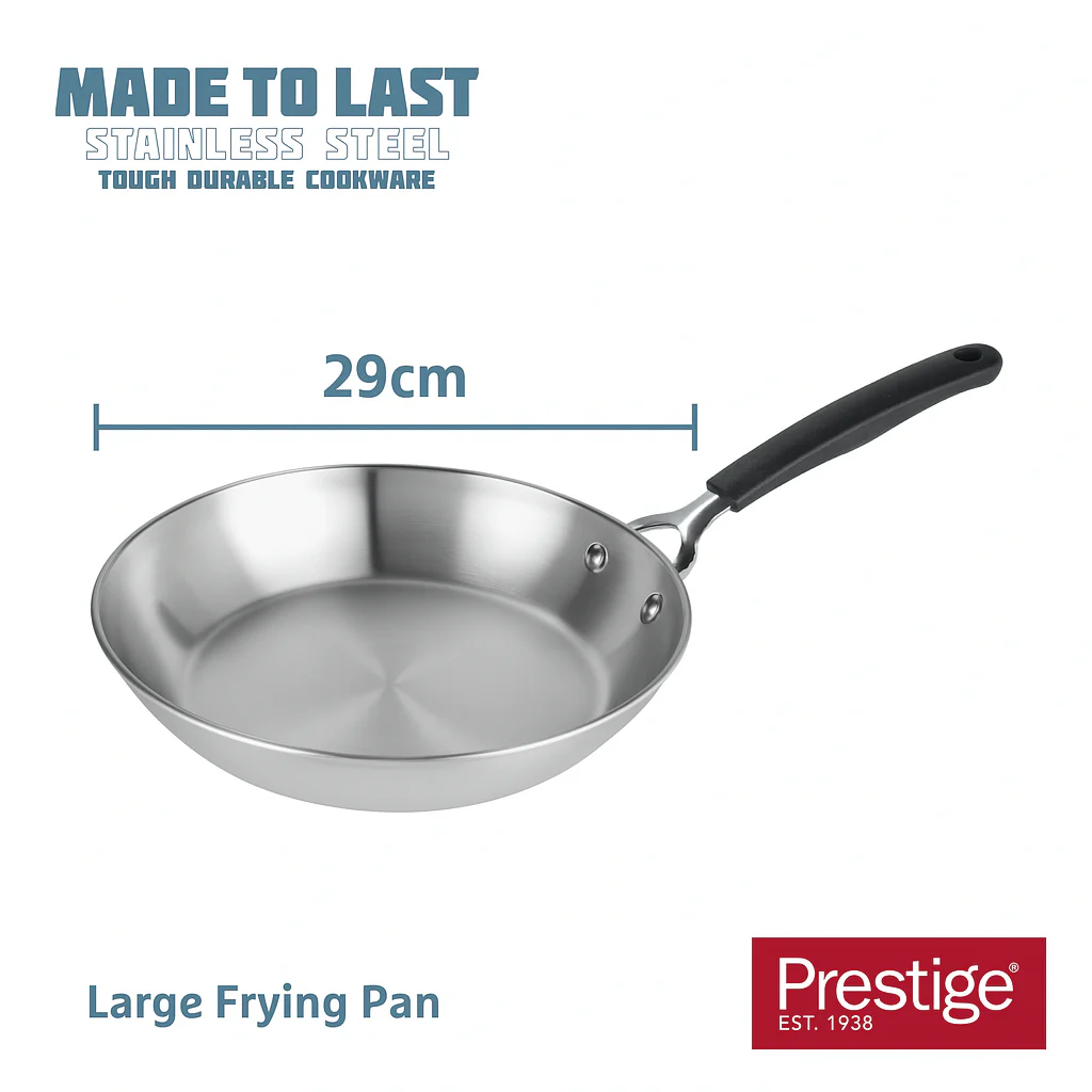 Made to Last: Stainless Steel Frying Pan - 3 Sizes: 21cm/25cm/29cm - Image 11