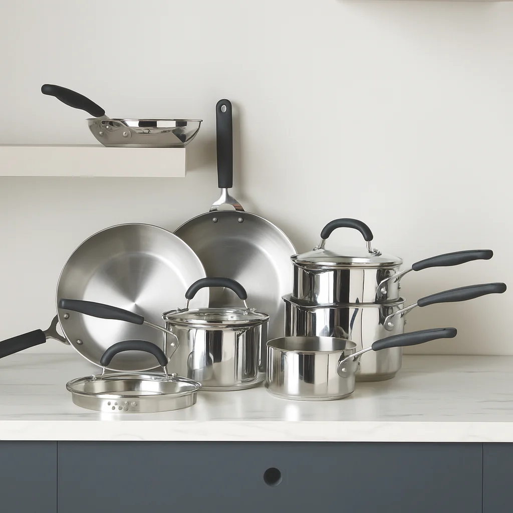 Made to Last: Stainless Steel Frying Pan and Saucepan Set - 5 Piece - Image 14